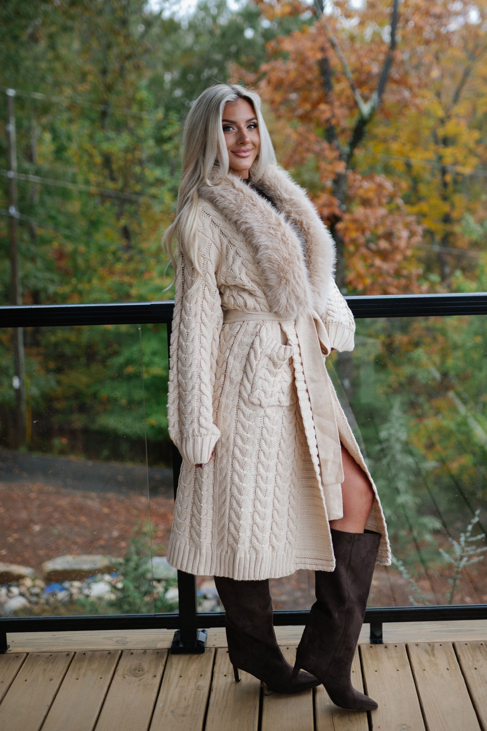 Jalen Sweater Cardigan-Beige