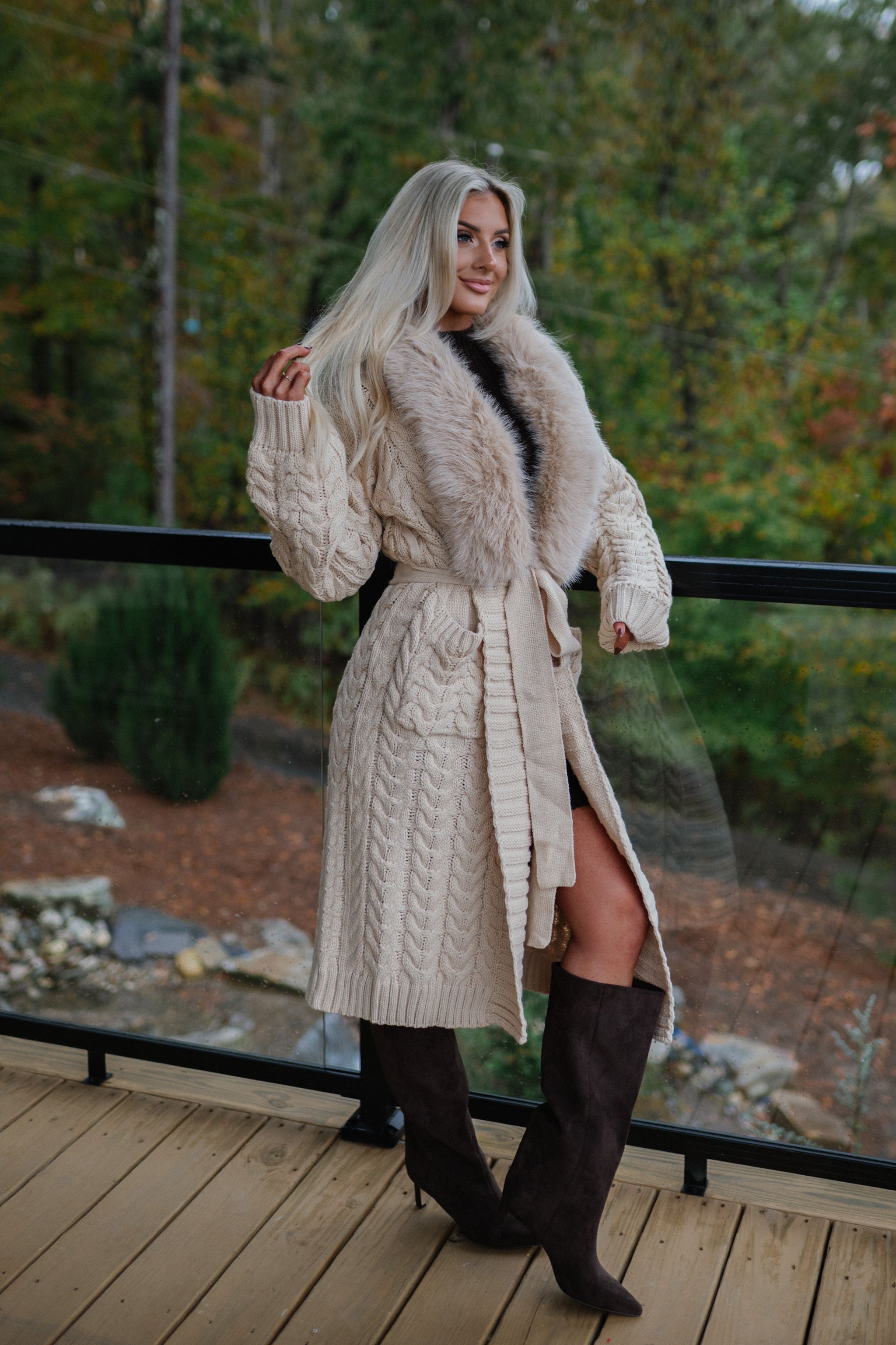 Jalen Sweater Cardigan-Beige