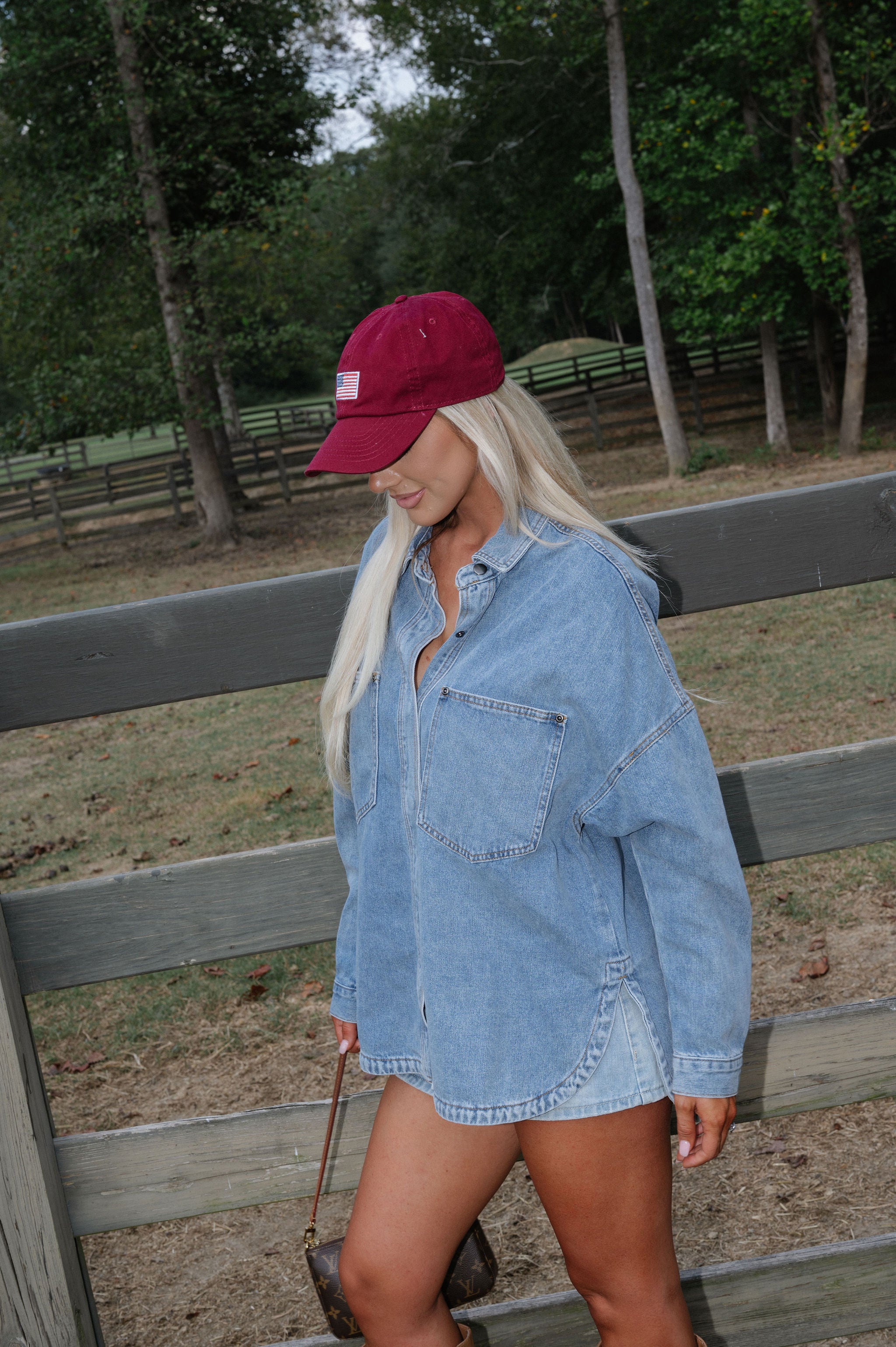 American Flag Hat-Burgundy