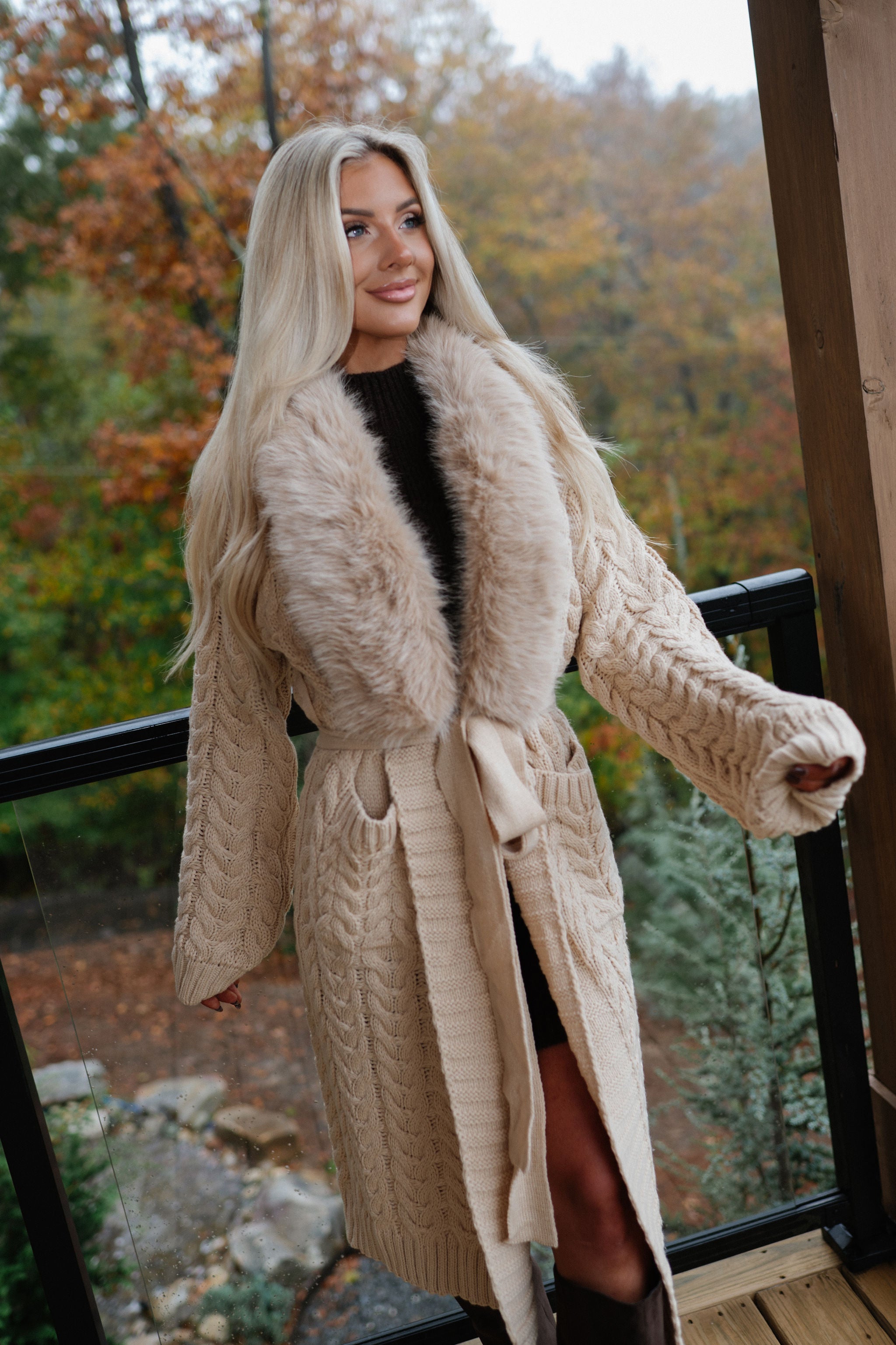 Jalen Sweater Cardigan-Beige