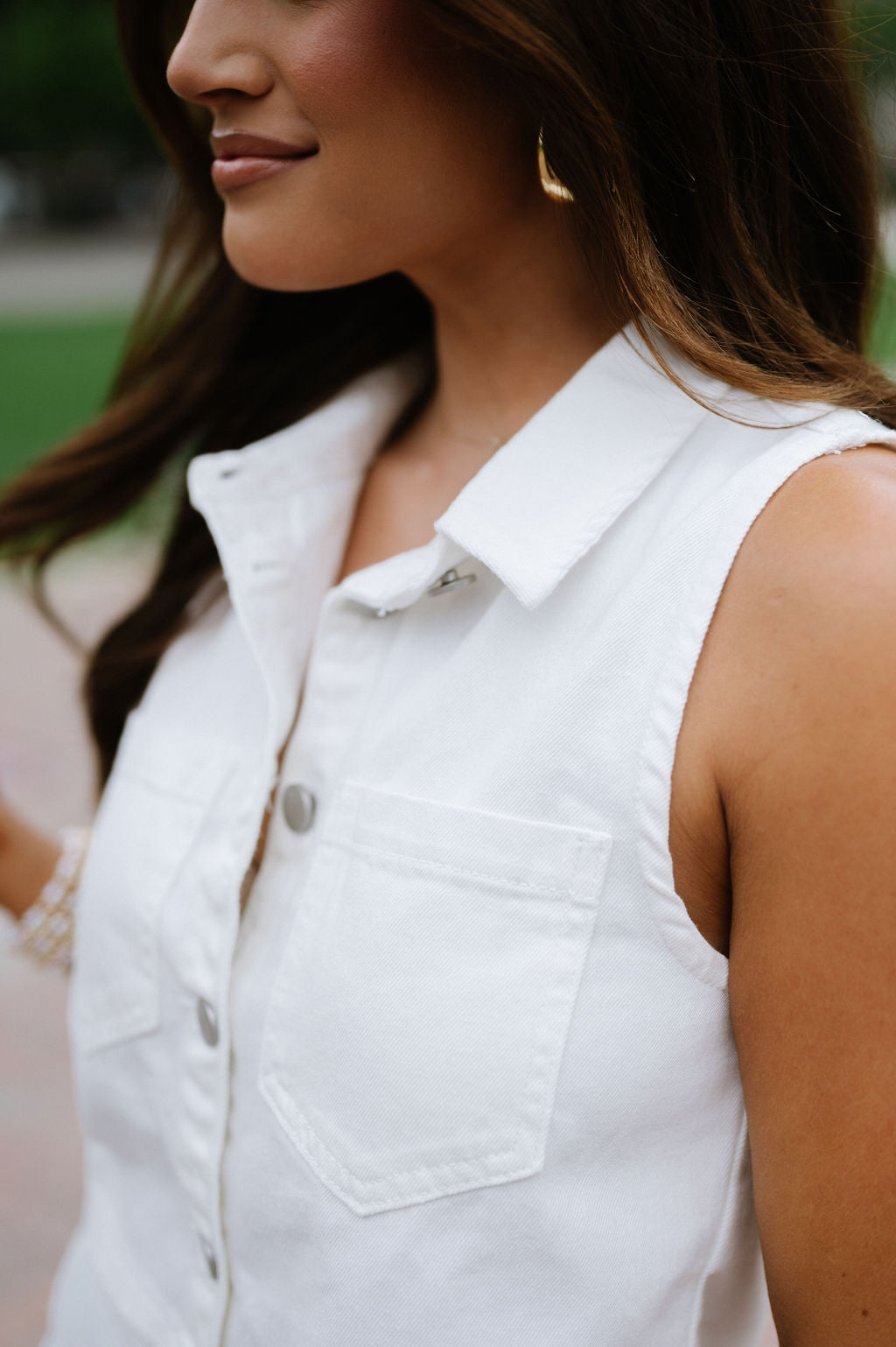 Collier Denim Skirt Set- Off White