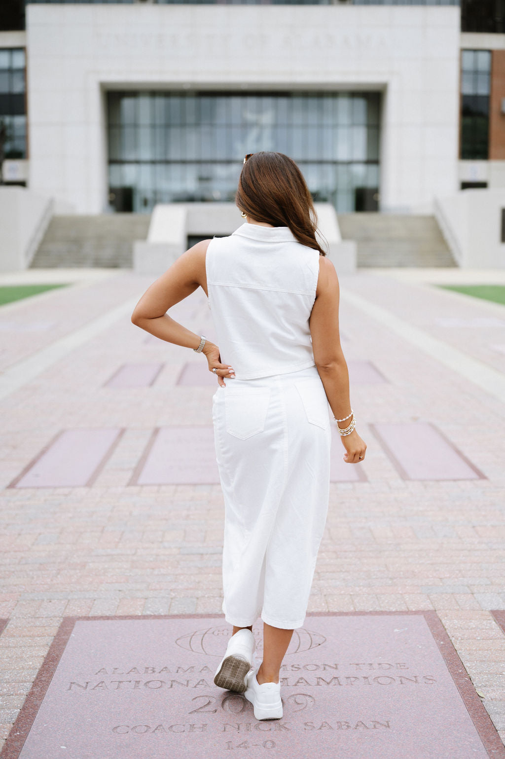 Collier Denim Skirt Set- Off White