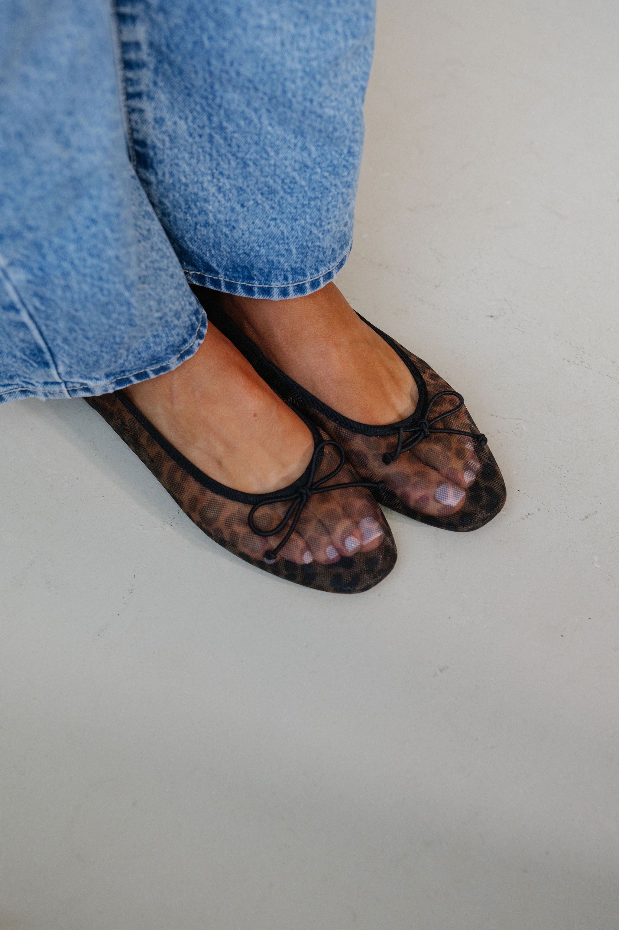 Valentina Mesh Flats-Leopard