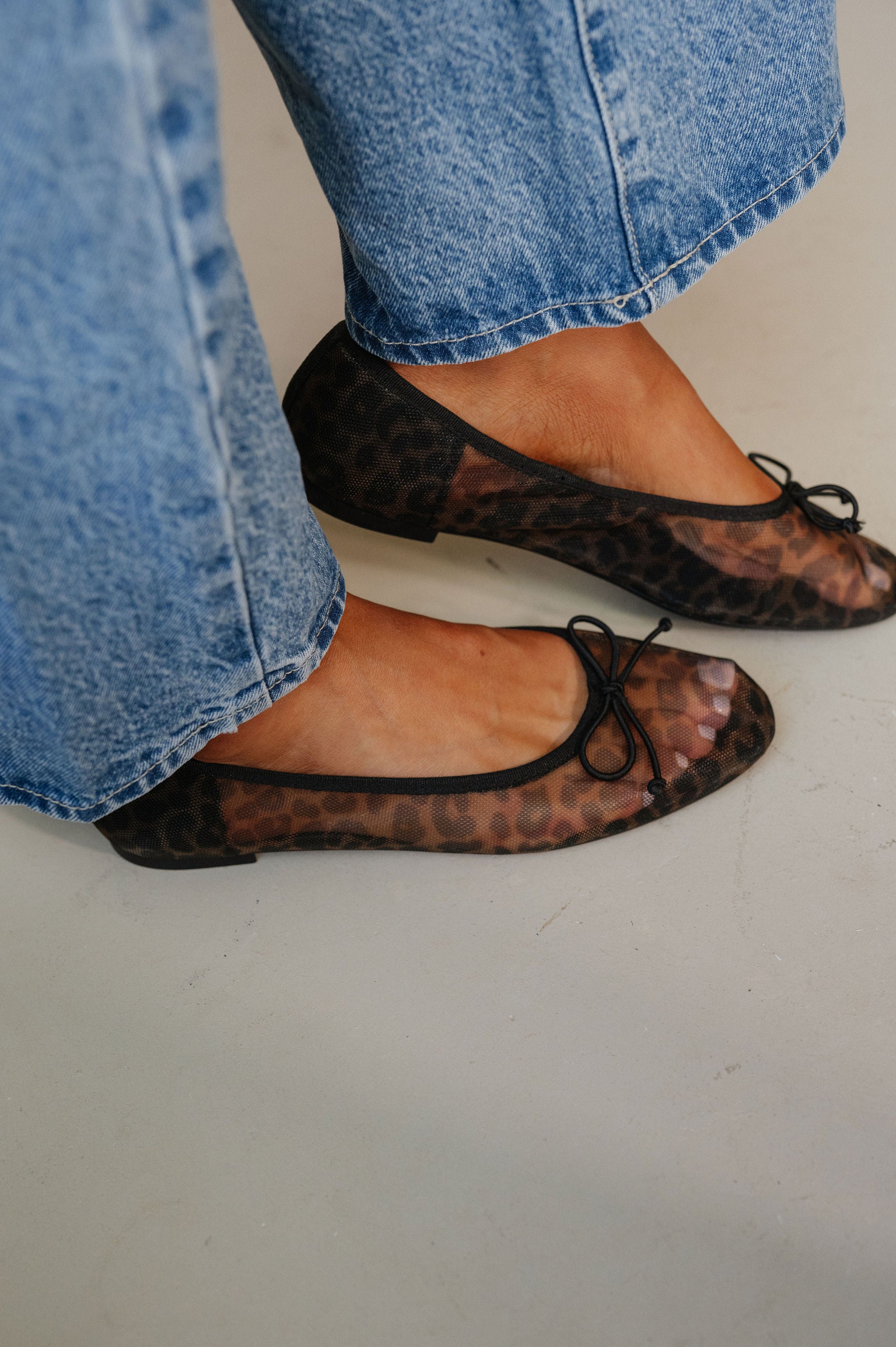 Valentina Mesh Flats-Leopard
