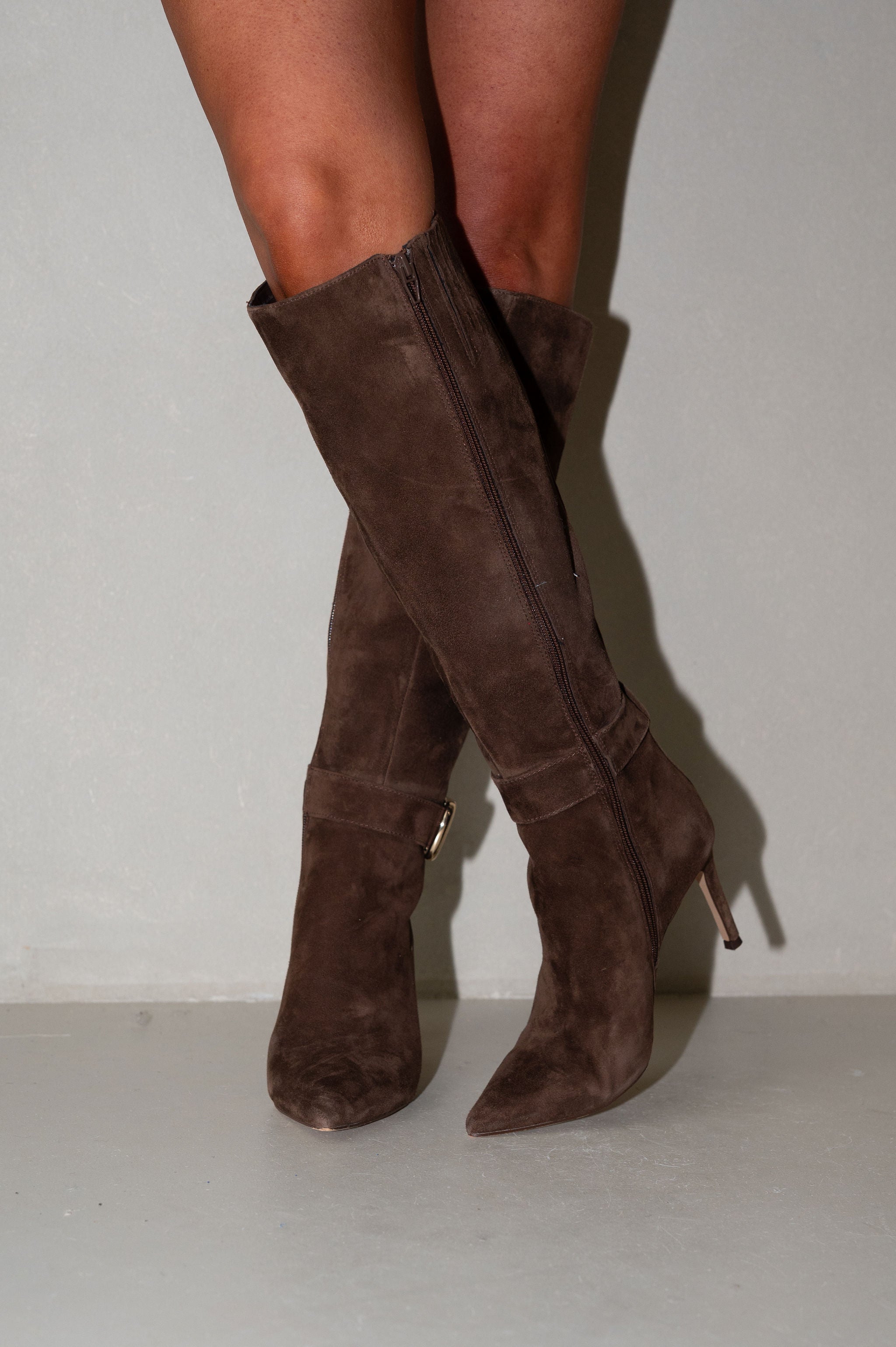 Kinzy Suede Boots-Dark Brown/Dolce Vita