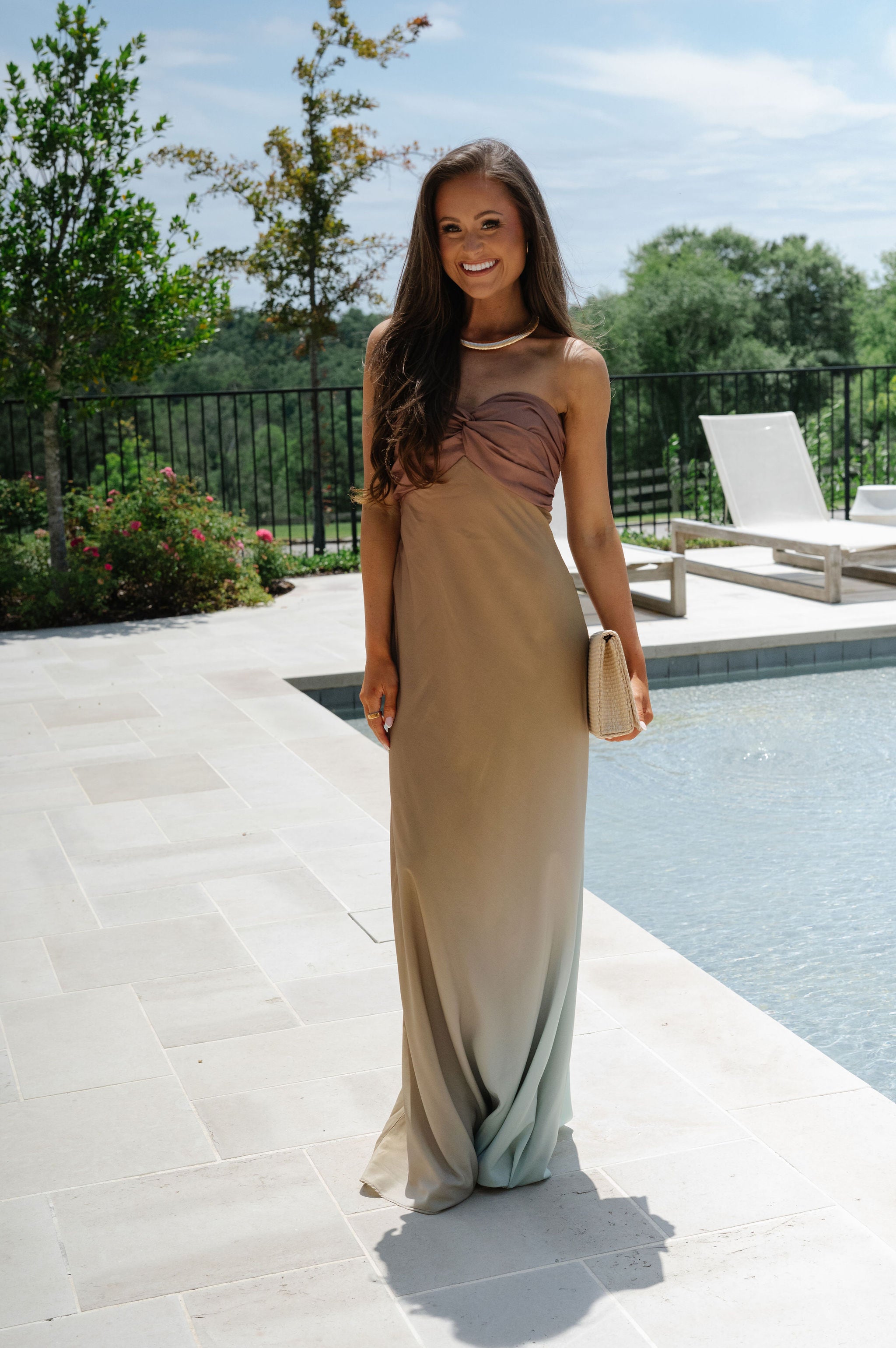 Ombre Midi Dress-Multi S