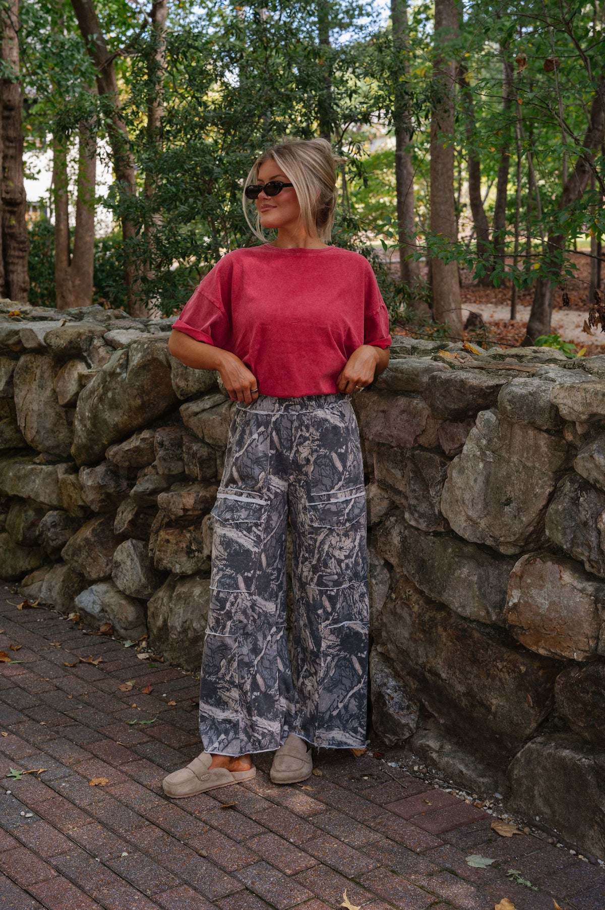 Rae Oversized T-Shirt-Dark Red