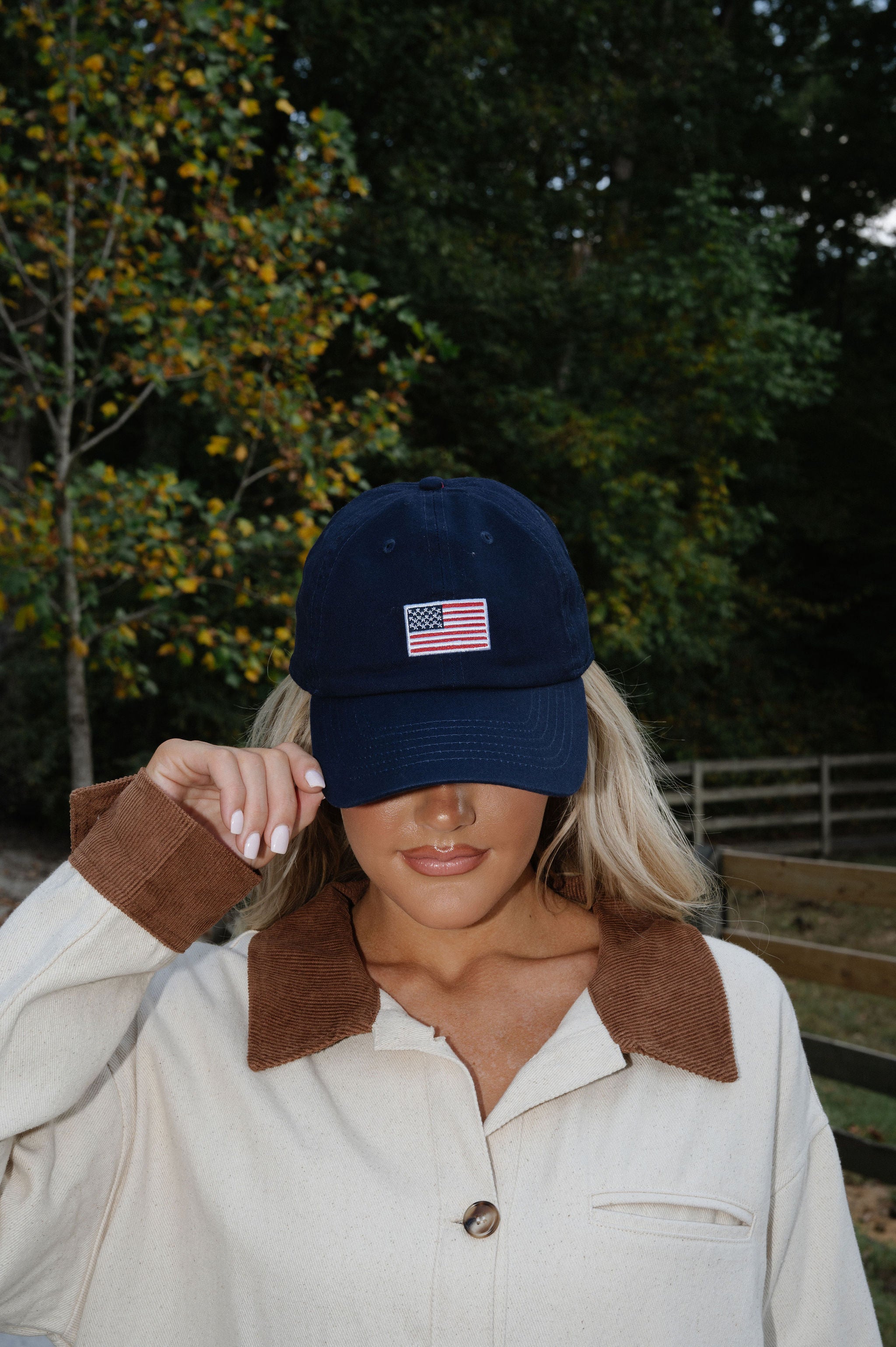 American Flag Hat-Navy