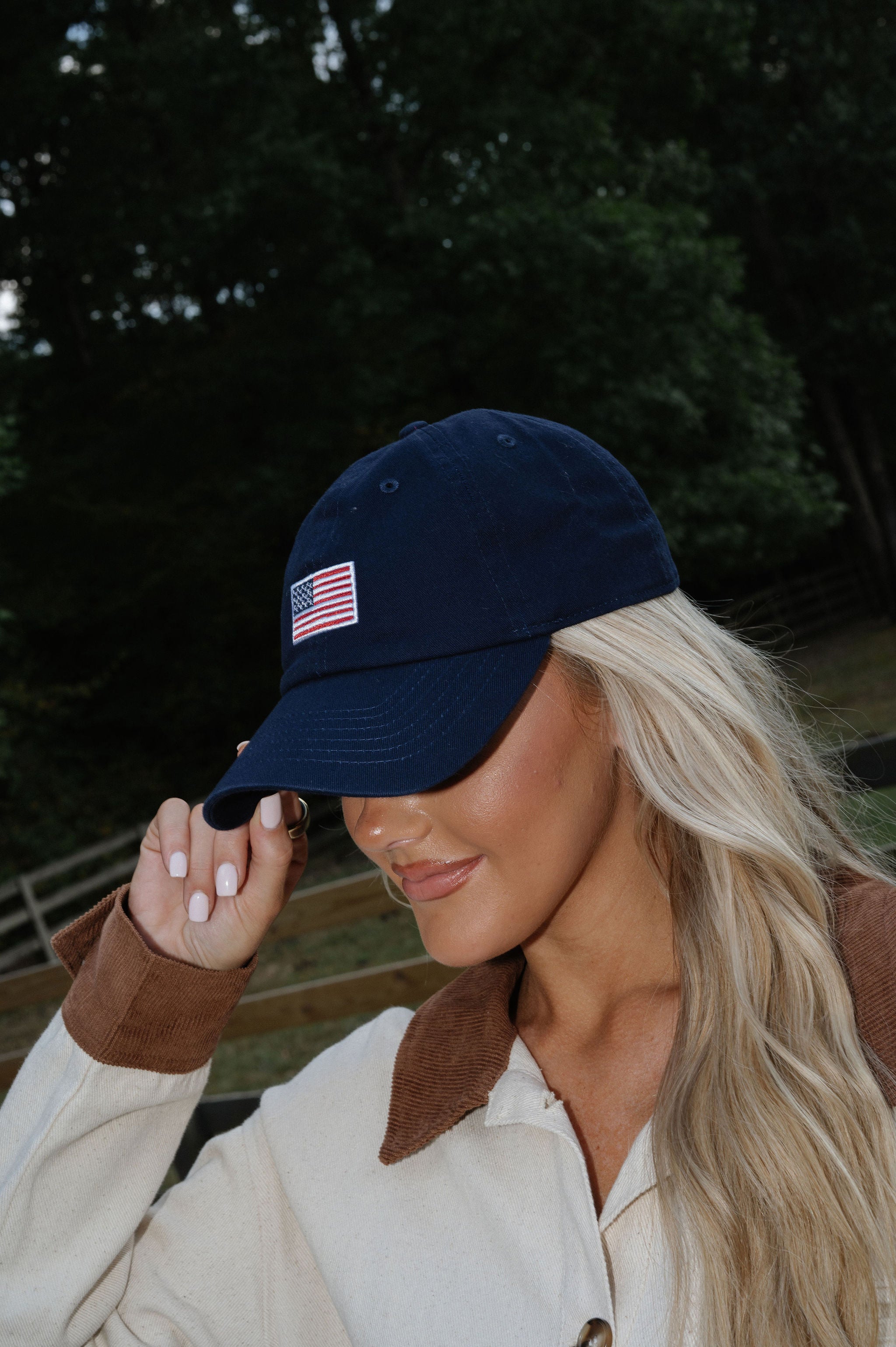 American Flag Hat-Navy