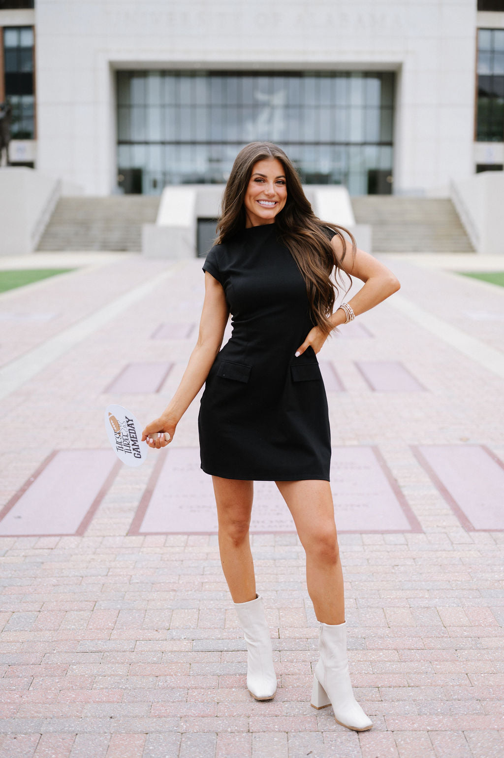 Vintage Mock Neck Mini Dress-Black