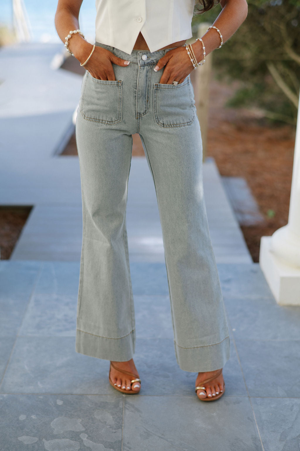 Bootcut Patch Pocket Jeans