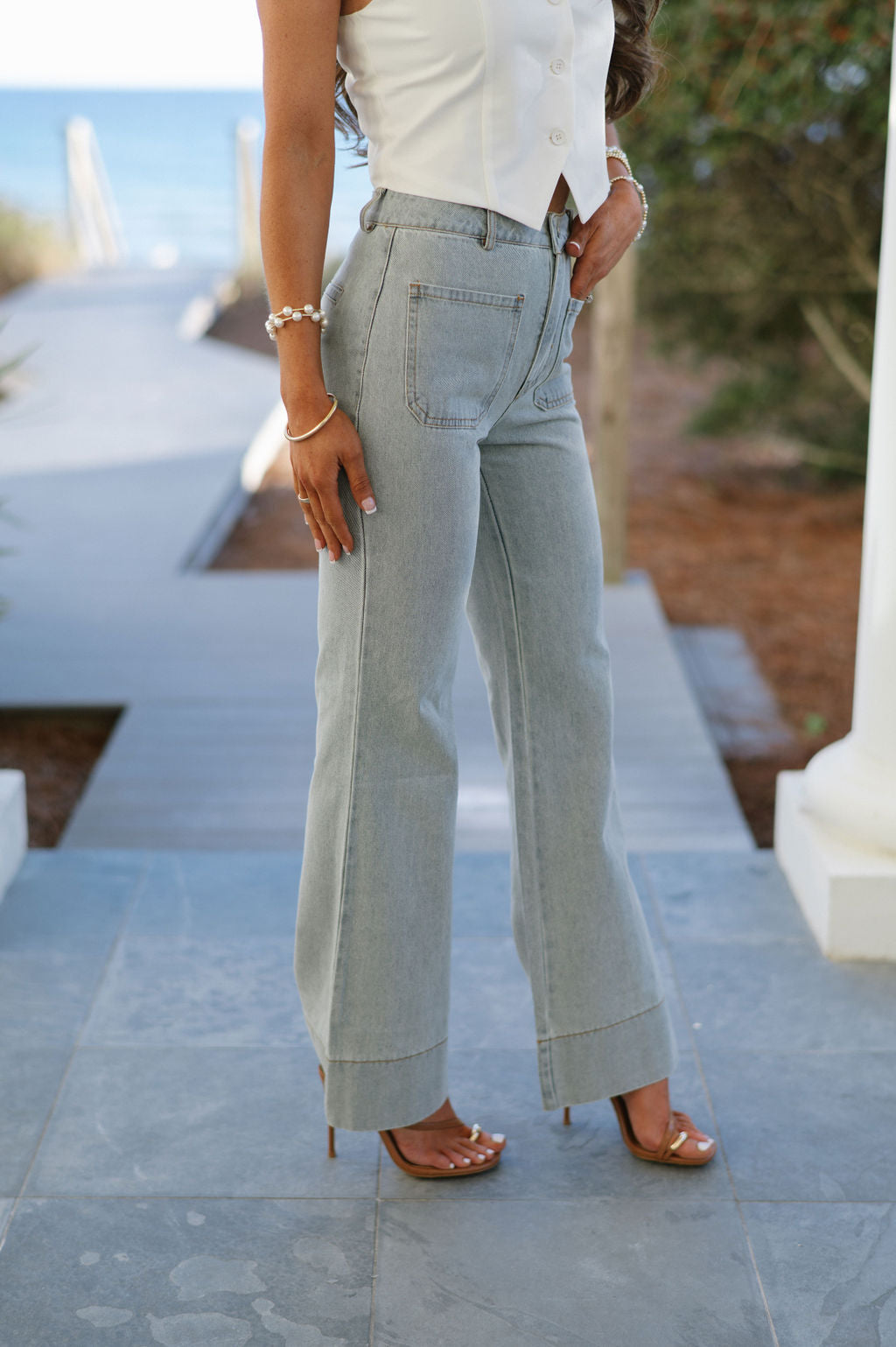 Bootcut Patch Pocket Jeans