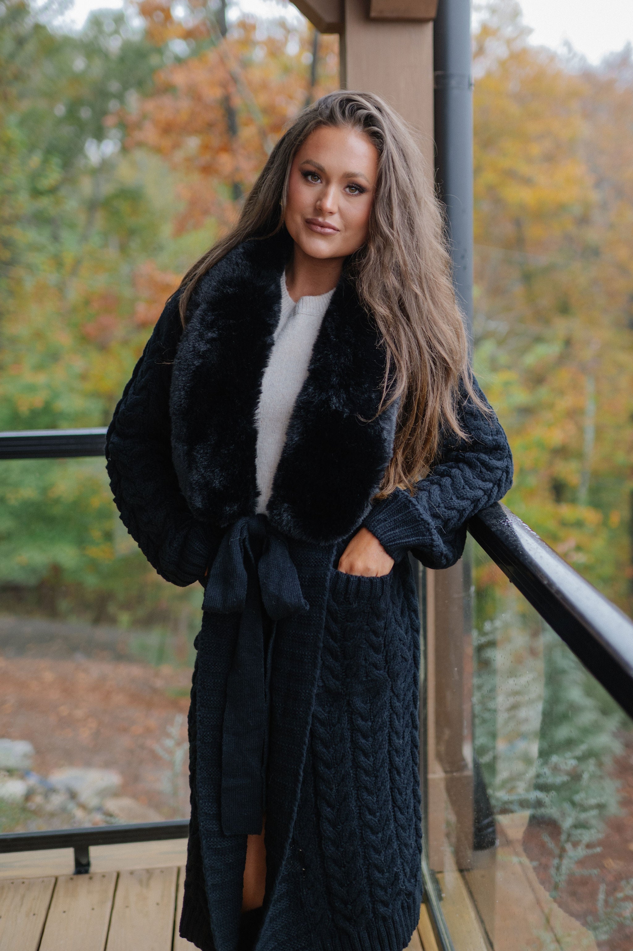 Jalen Sweater Cardigan-Black