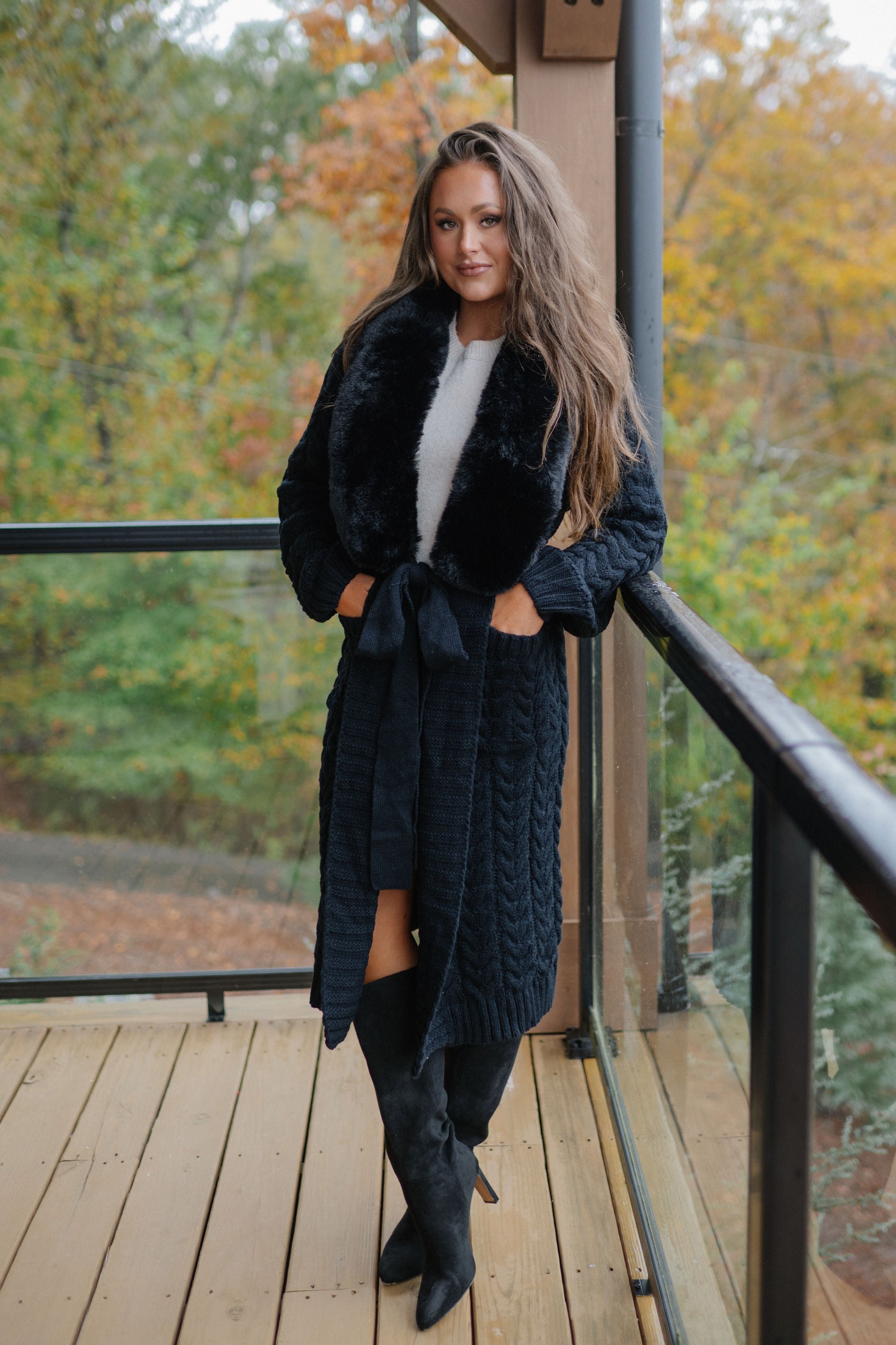 Jalen Sweater Cardigan-Black