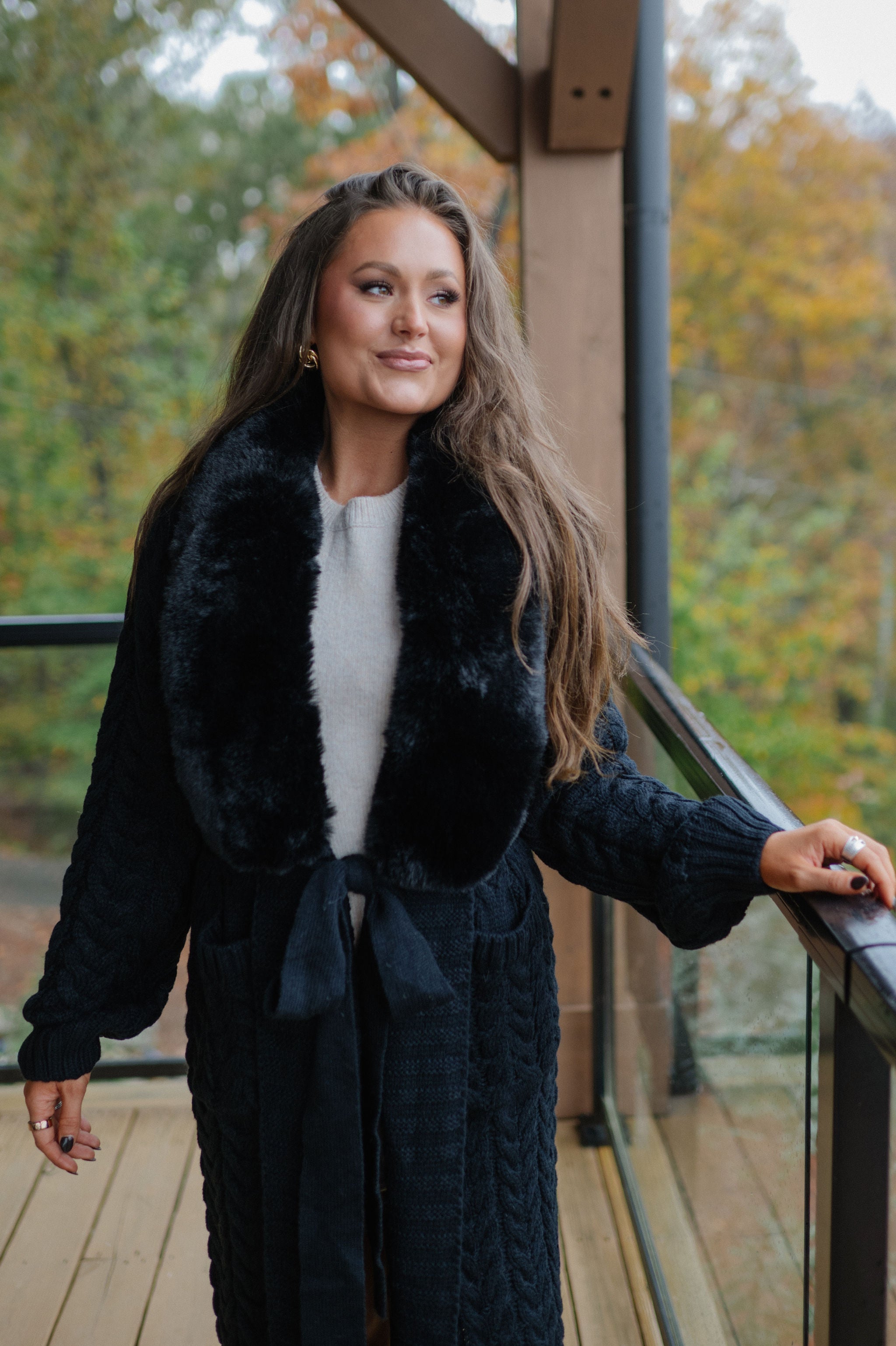 Jalen Sweater Cardigan-Black