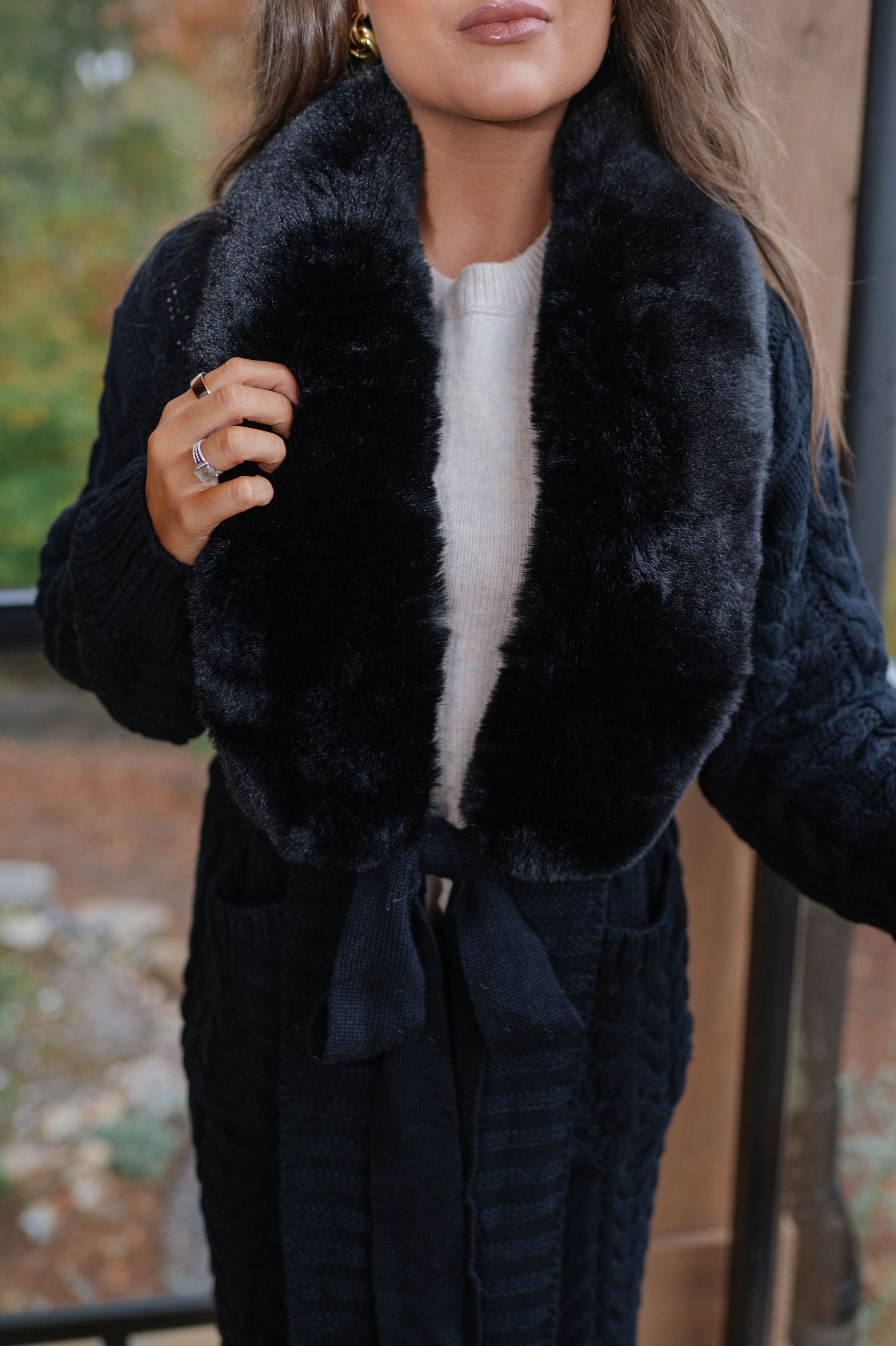 Jalen Sweater Cardigan-Black