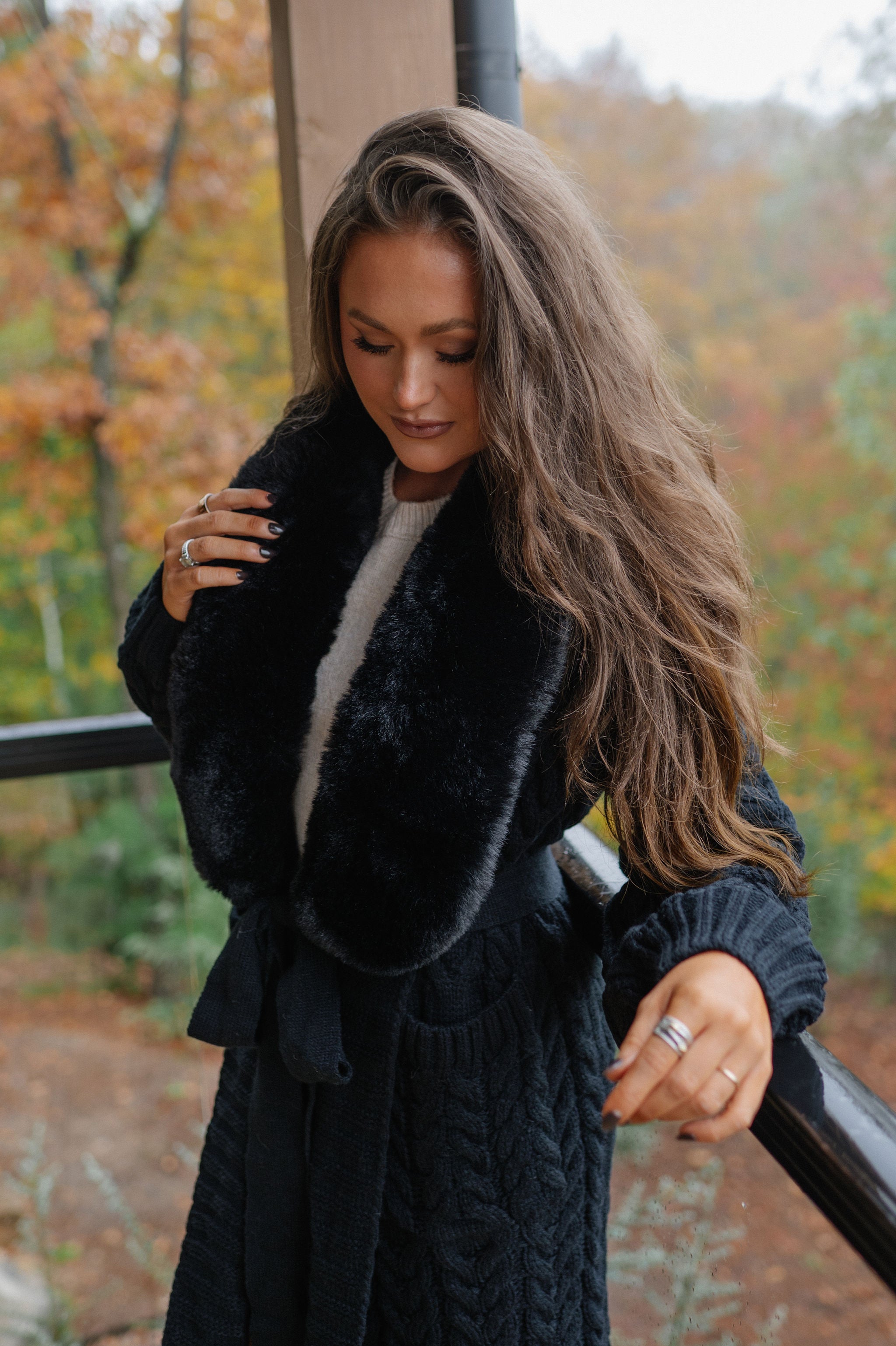 Jalen Sweater Cardigan-Black