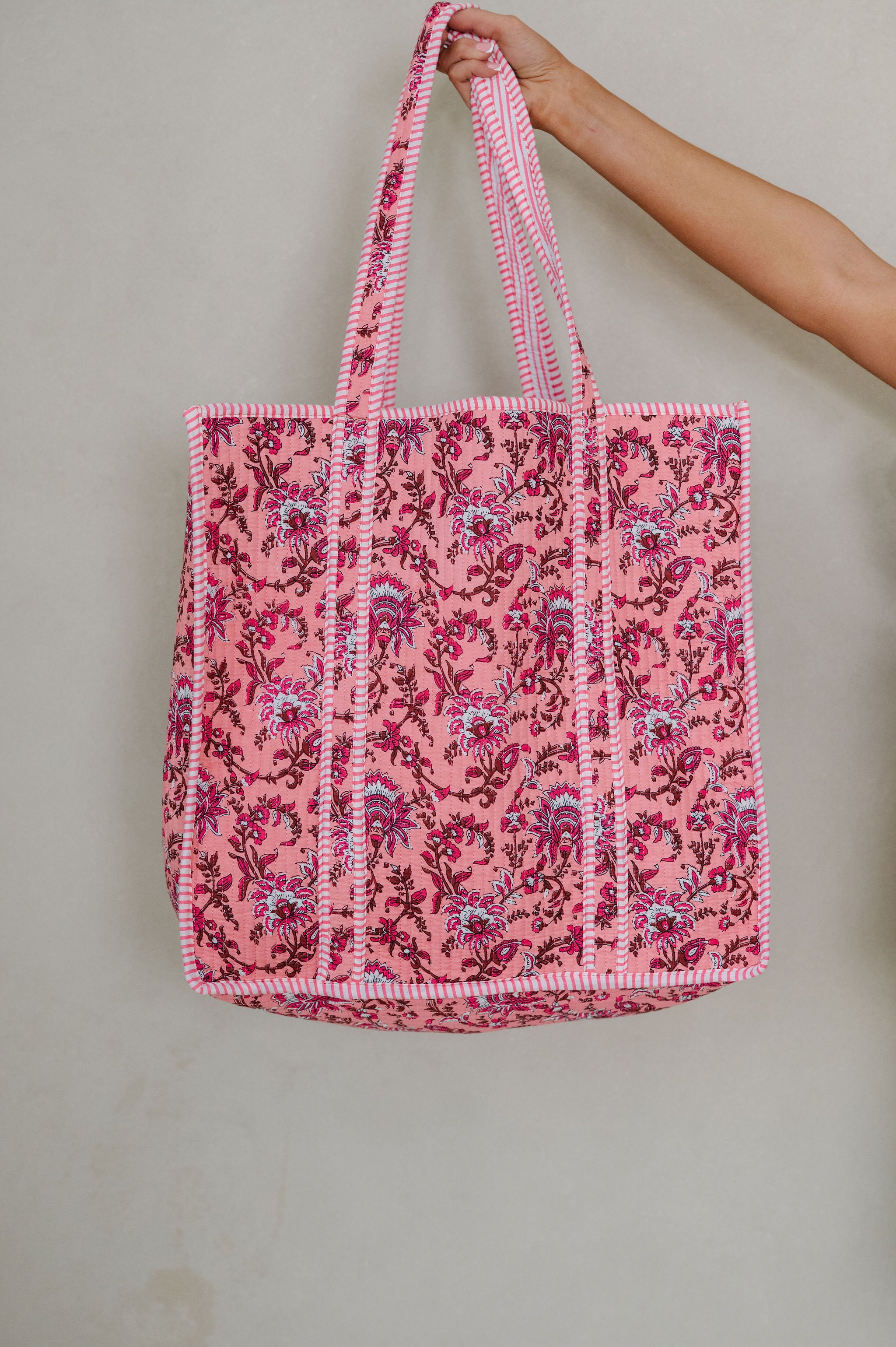 Posie XL Floral Tote Bag-Pink