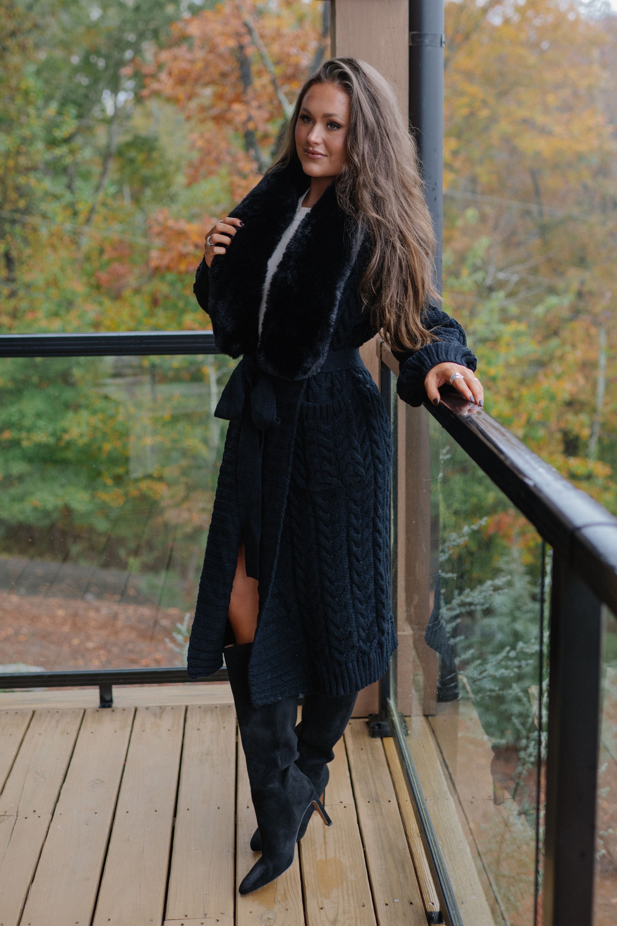 Jalen Sweater Cardigan-Black