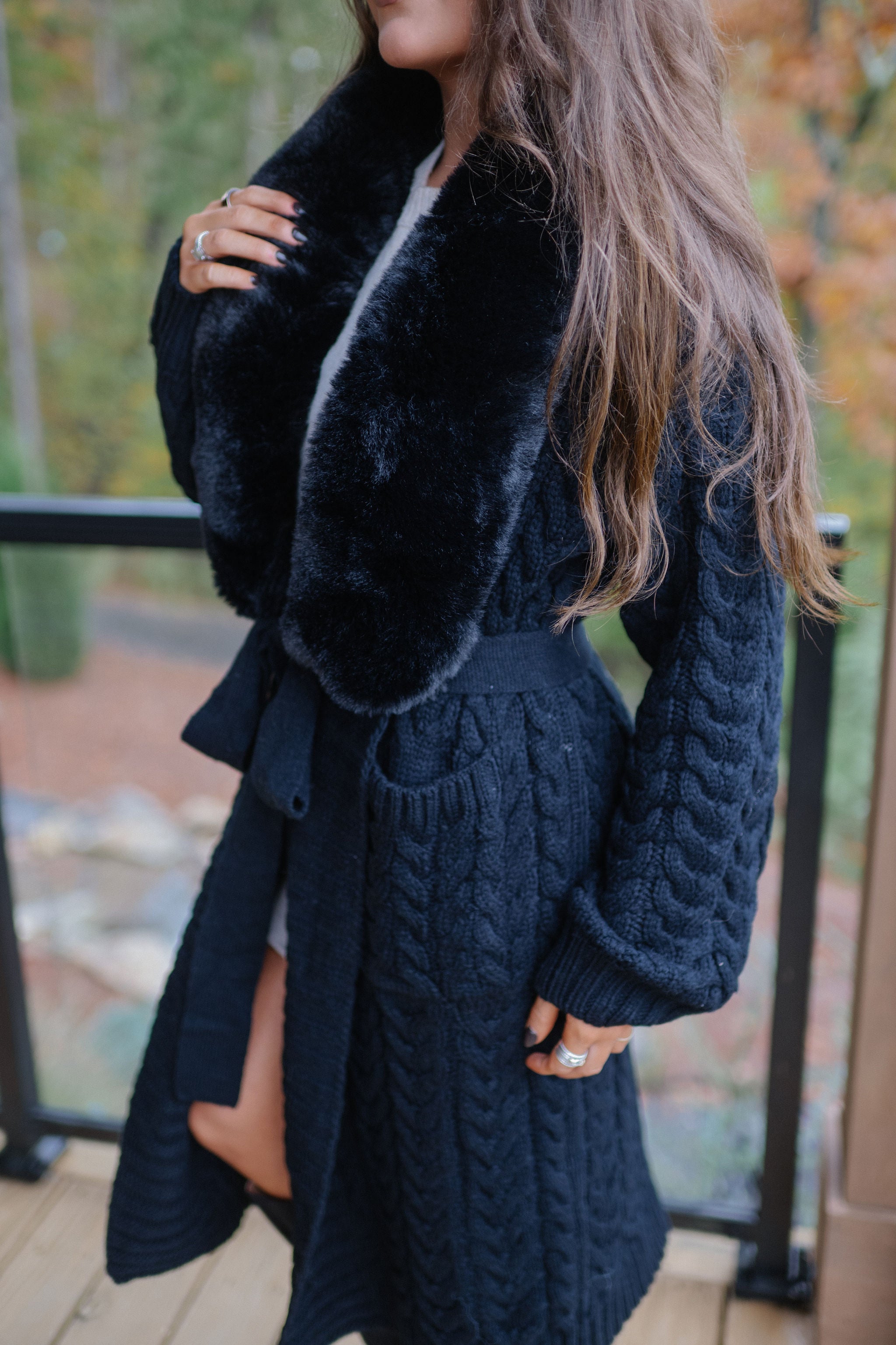 Jalen Sweater Cardigan-Black