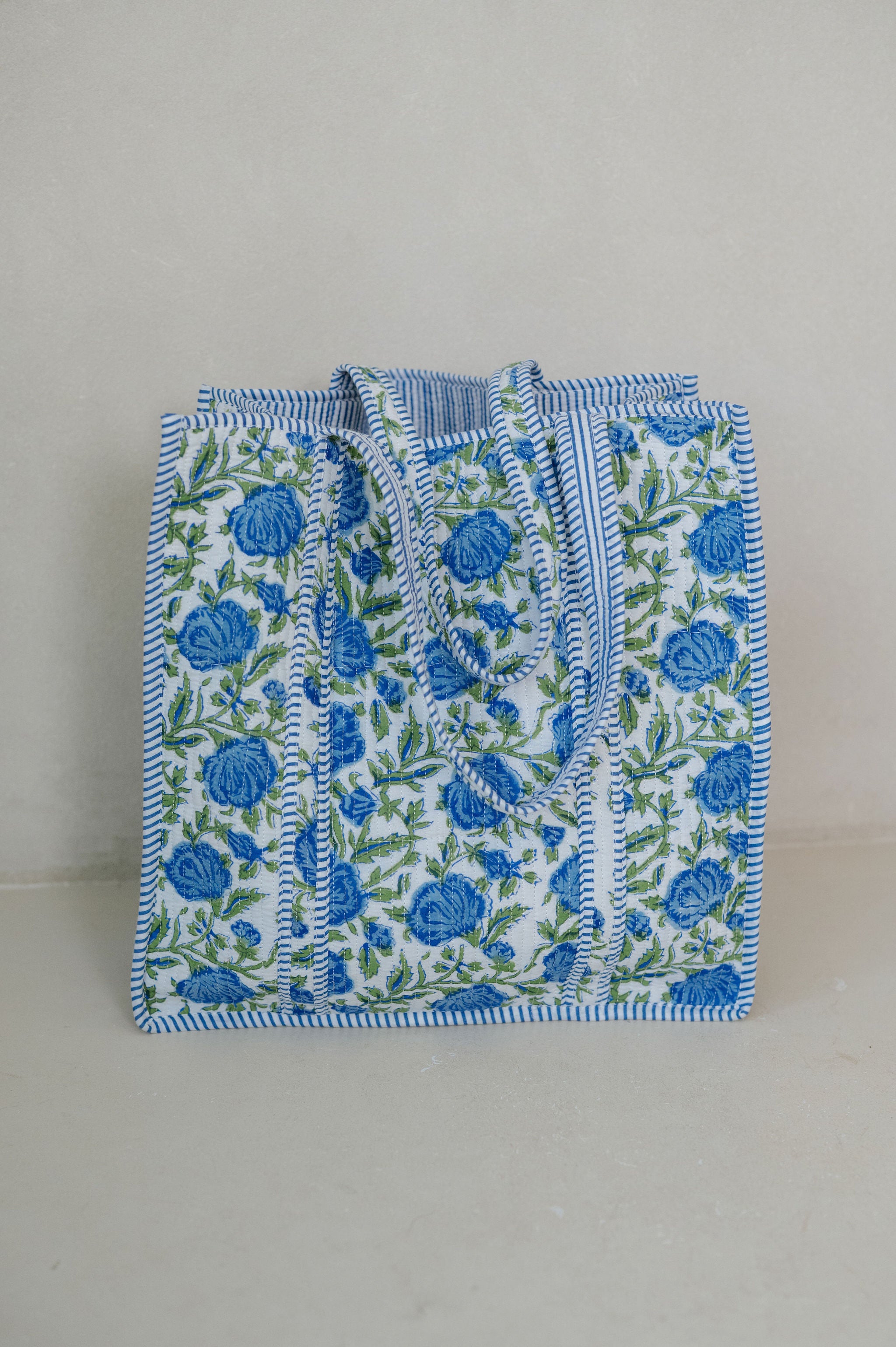 Posie XL Floral Tote Bag-Blue