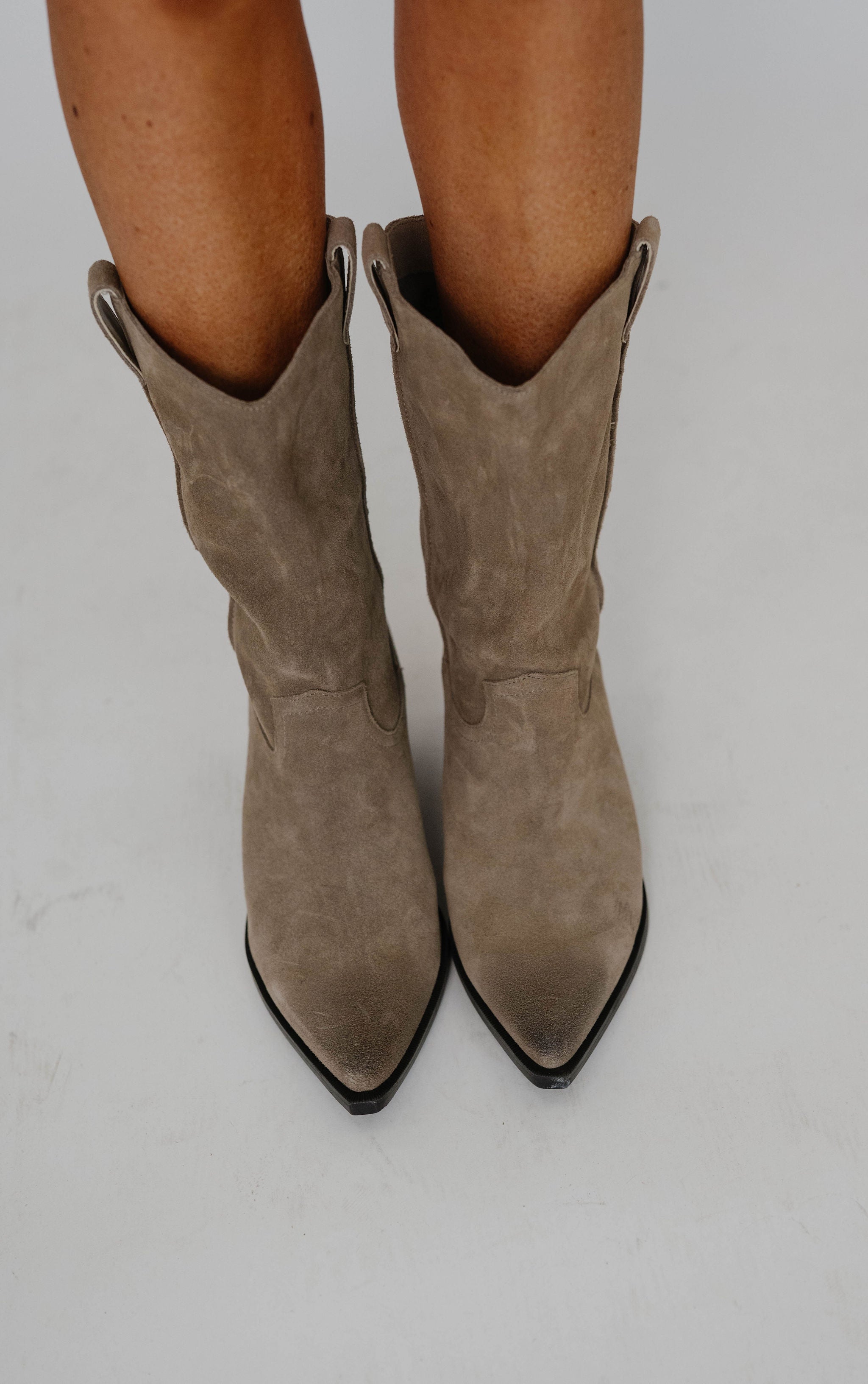 Stetson Boots-Taupe Suede