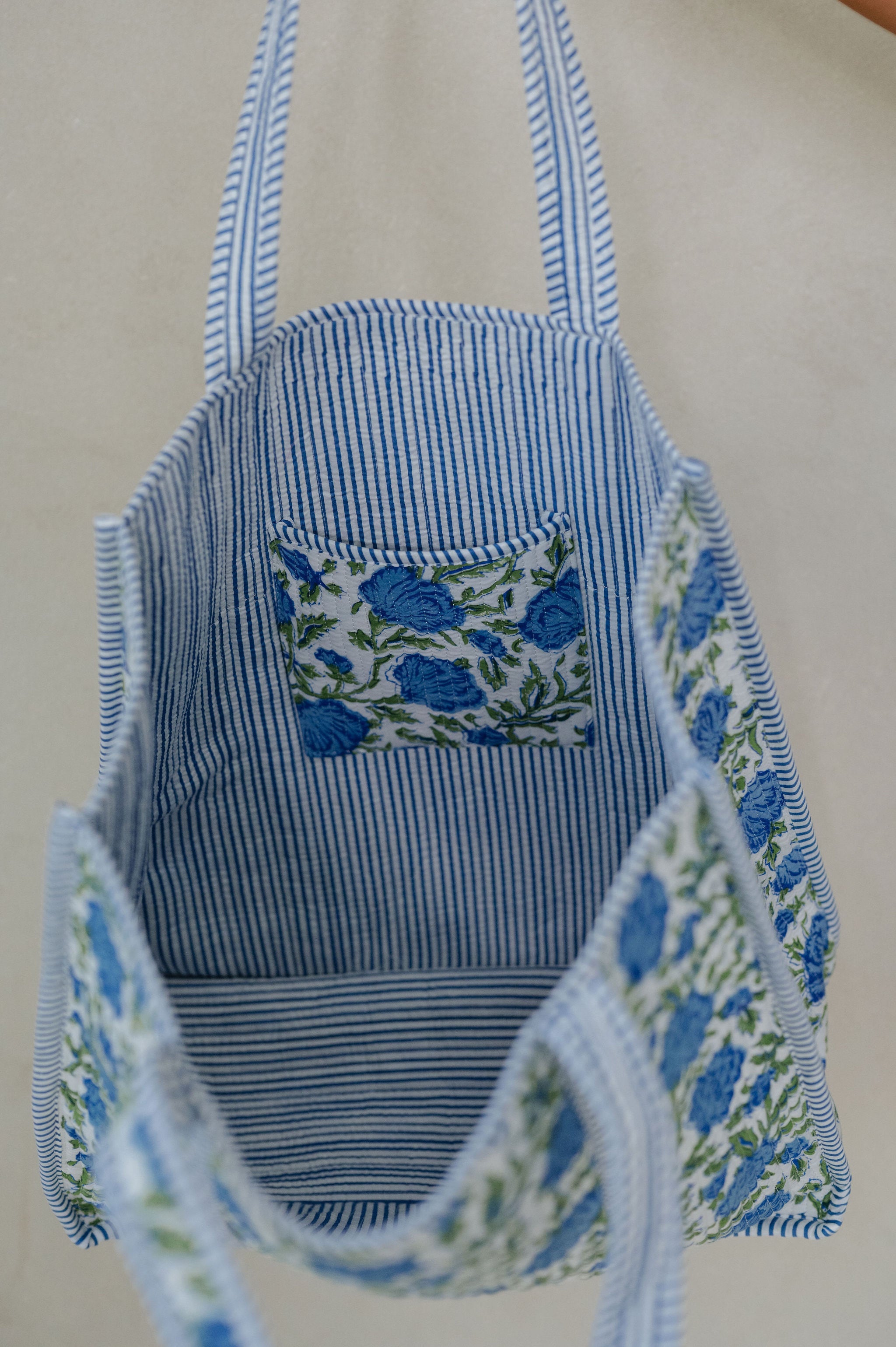 Posie XL Floral Tote Bag-Blue