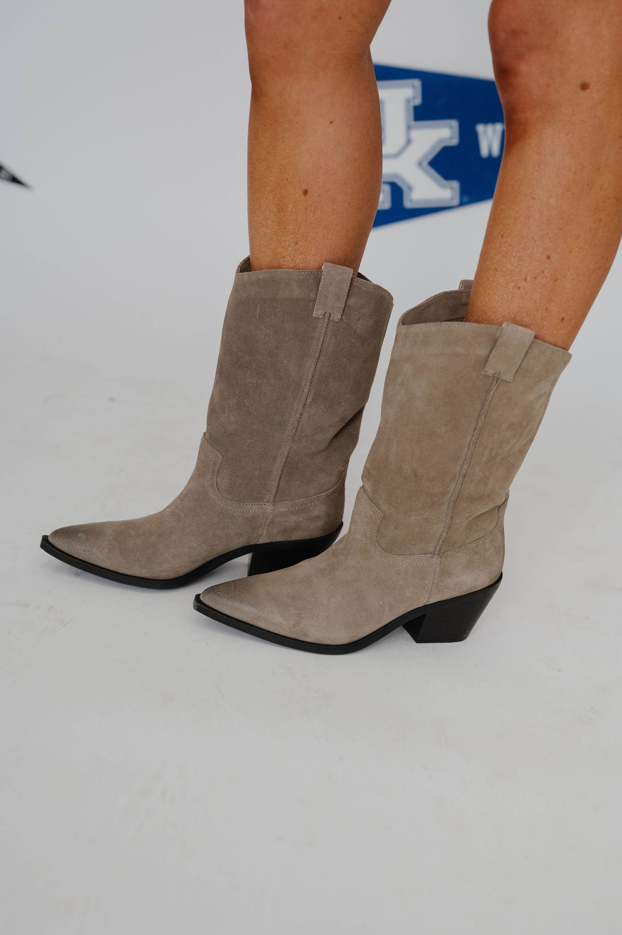 Stetson Boots-Taupe Suede