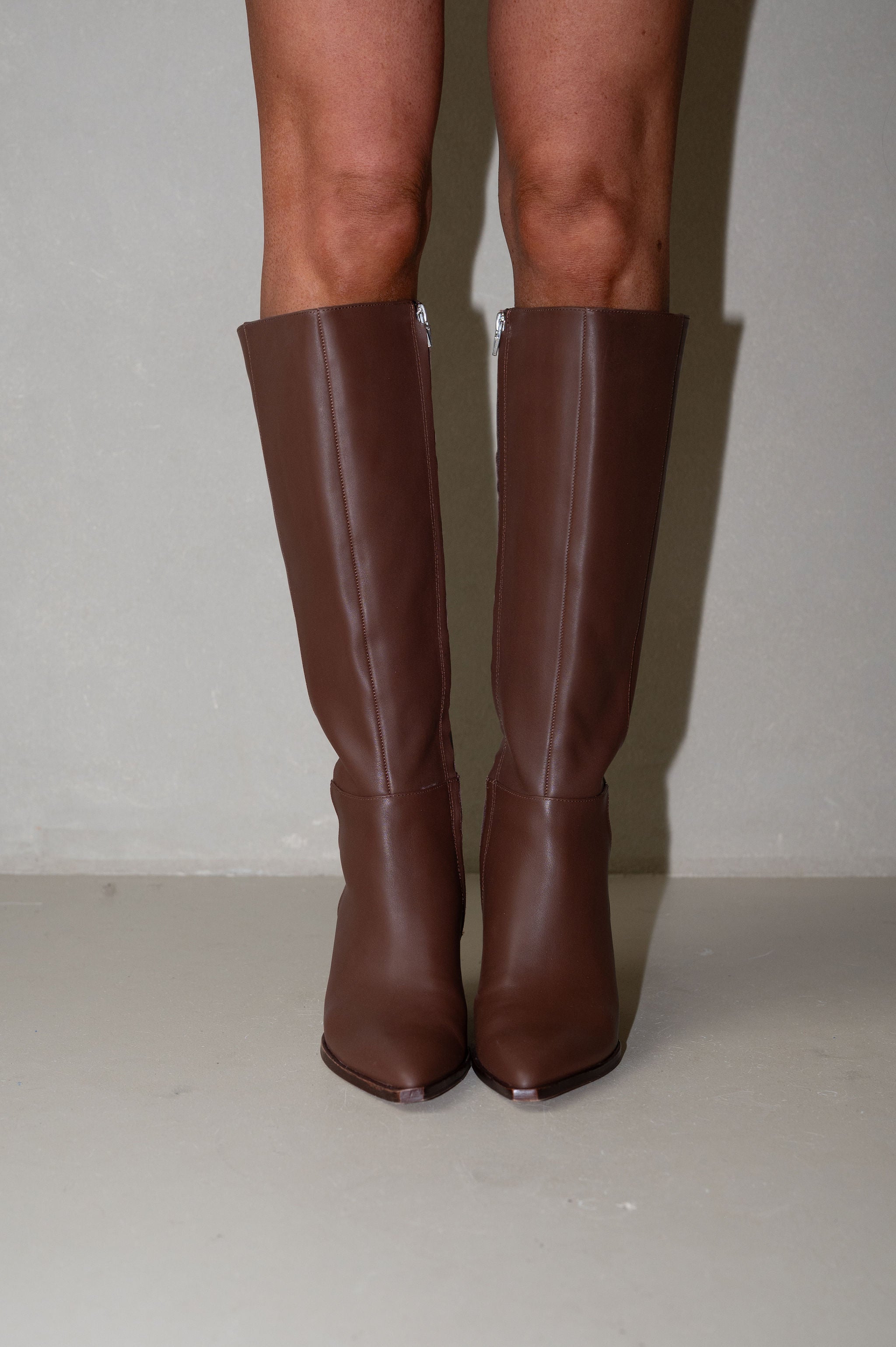 Auggie Leather Boots-Chocolate/Dolce Vita