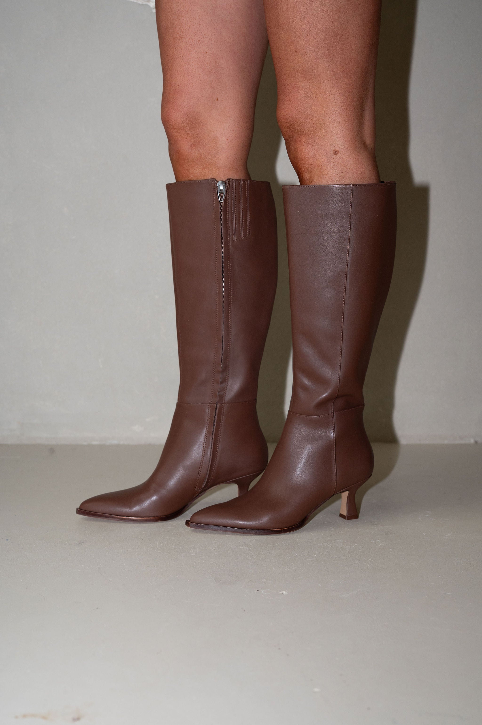 Auggie Leather Boots-Chocolate/Dolce Vita