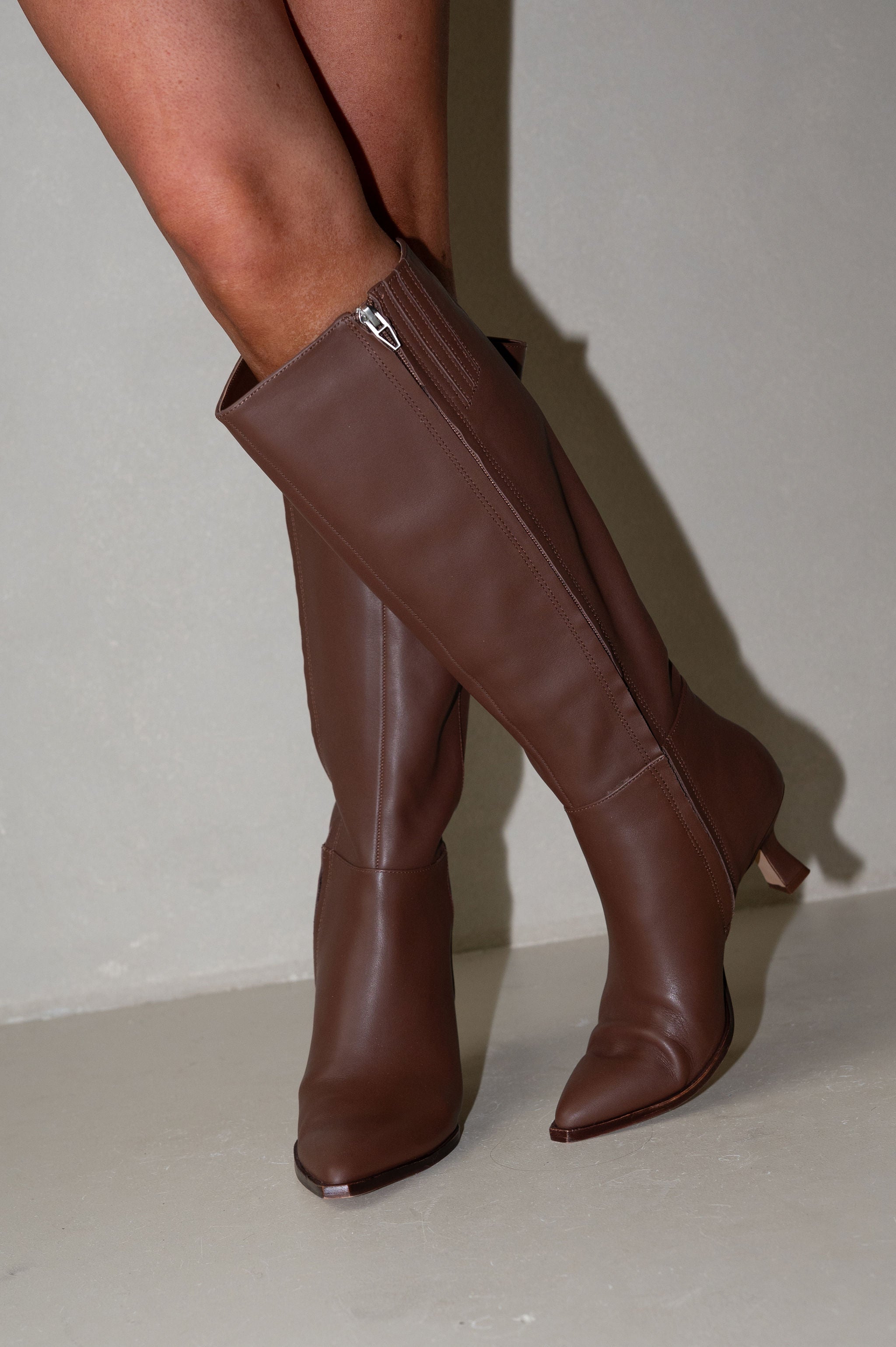 Auggie Leather Boots-Chocolate/Dolce Vita