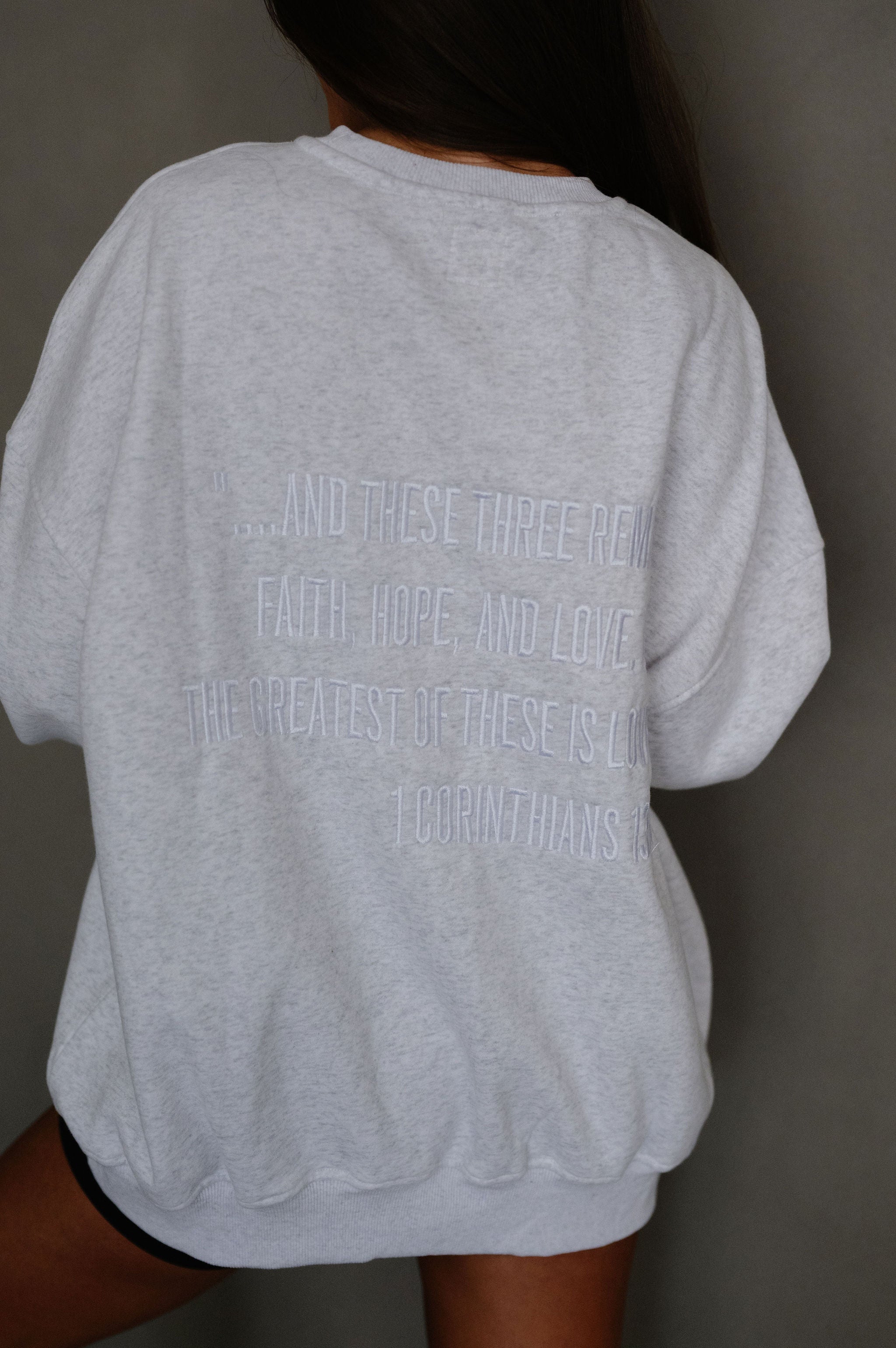 These Three Embroidered Sweatshirt- Blue Mix