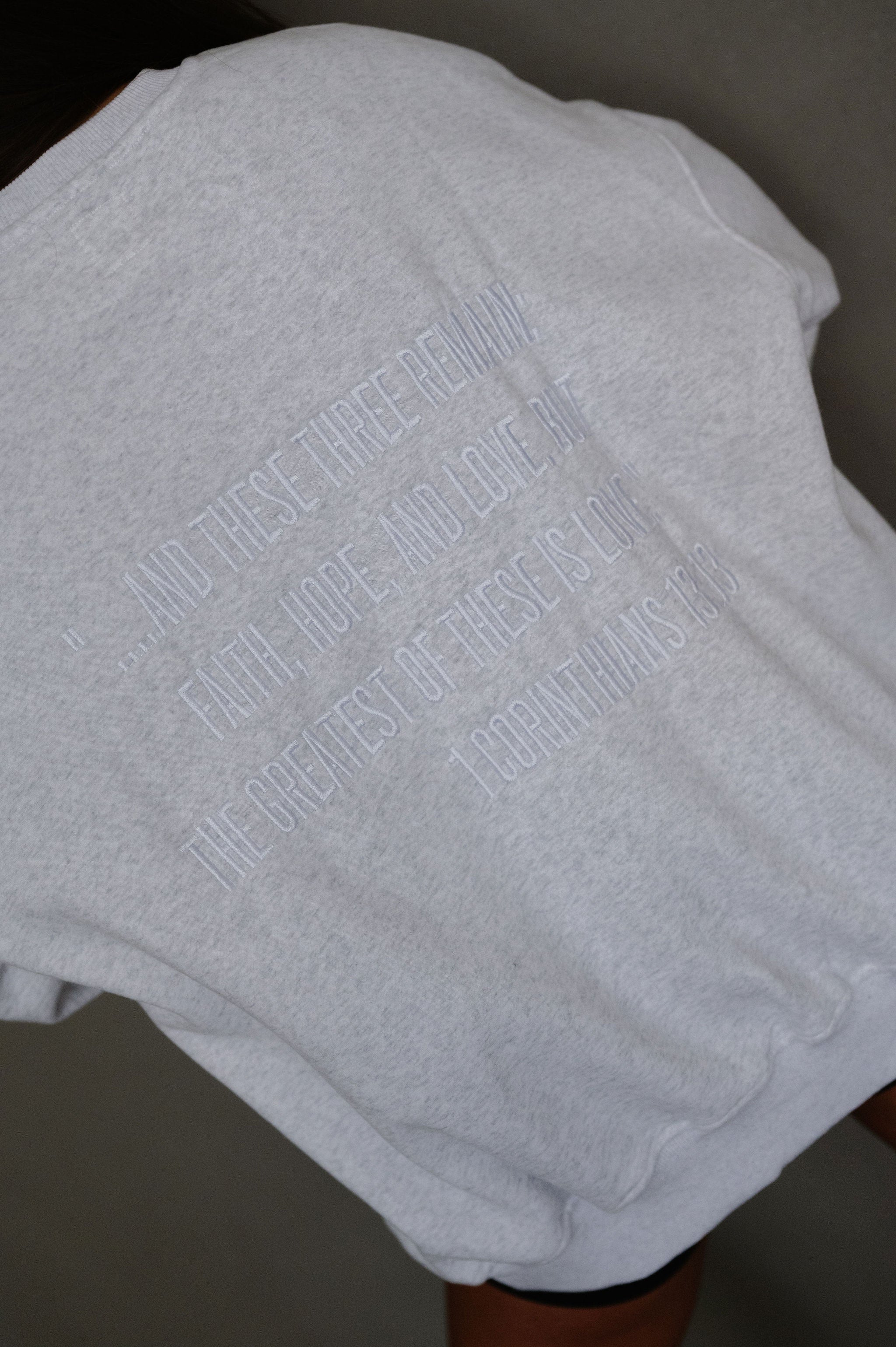 These Three Embroidered Sweatshirt- Blue Mix