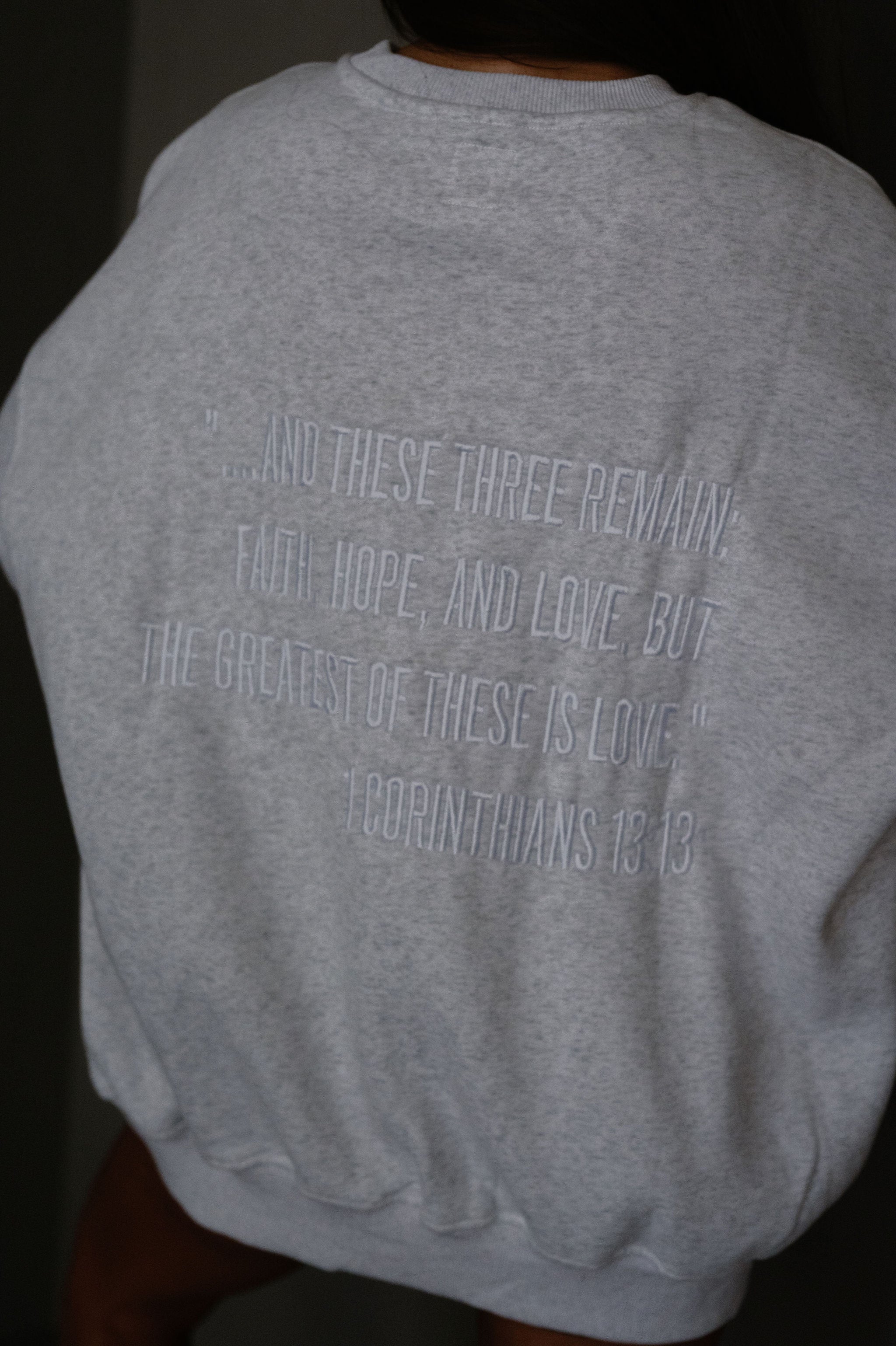These Three Embroidered Sweatshirt- Blue Mix