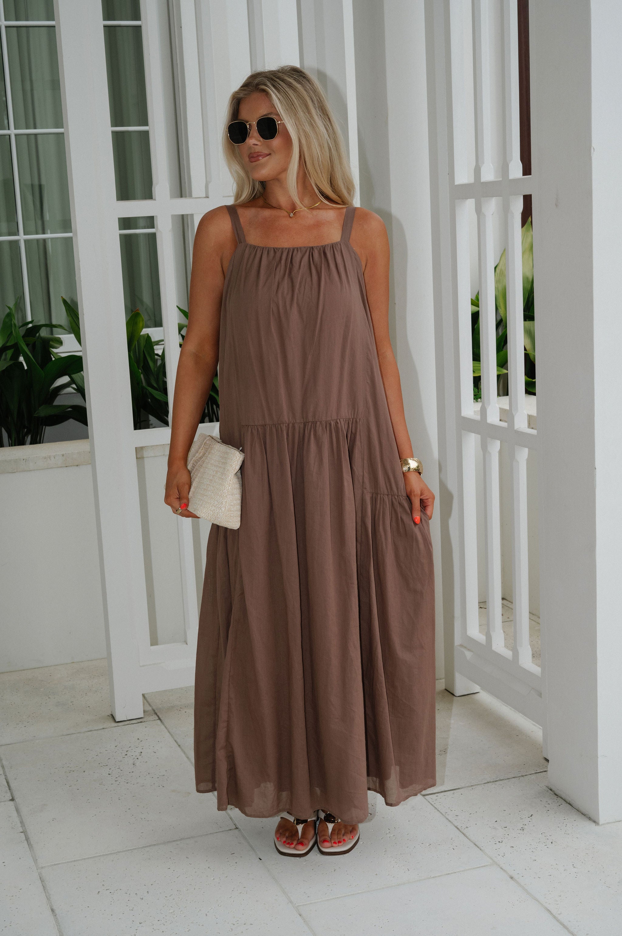 Stephanie Maxi Dress-Iced Mocha