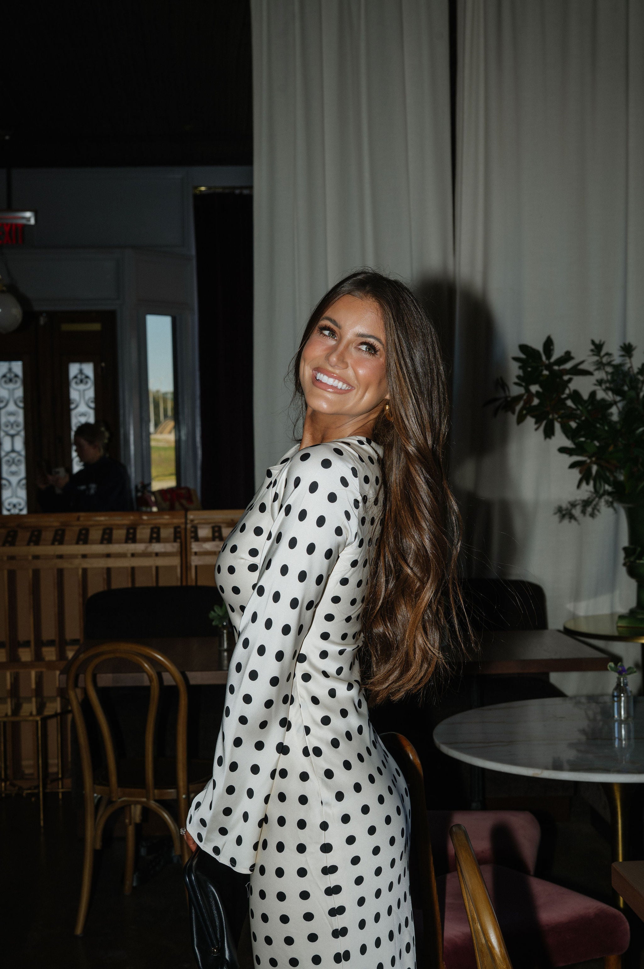 Polka Dot Maxi Dress-Ivory