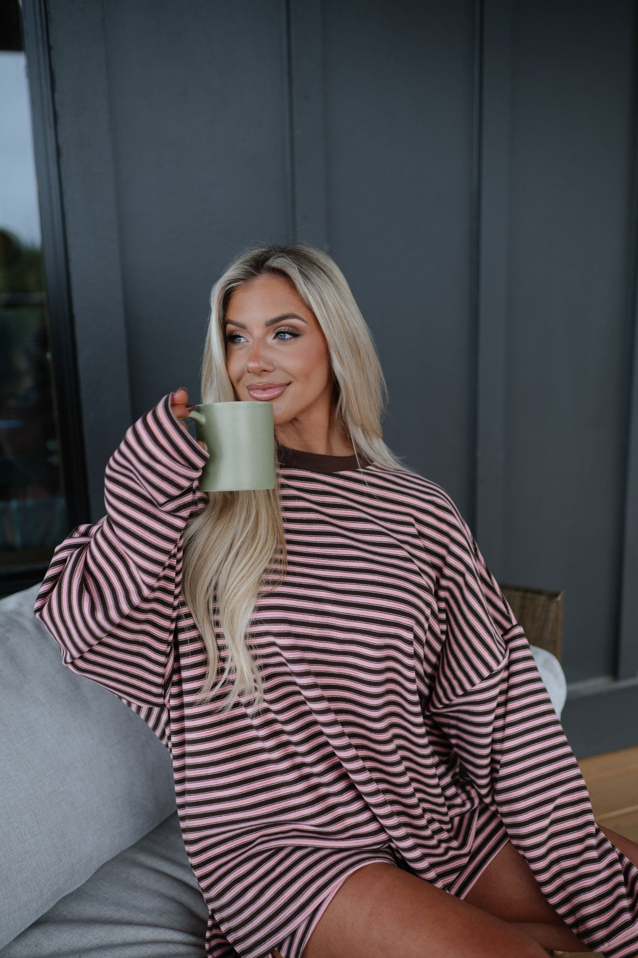 Kit Striped Shorts Set-Pink