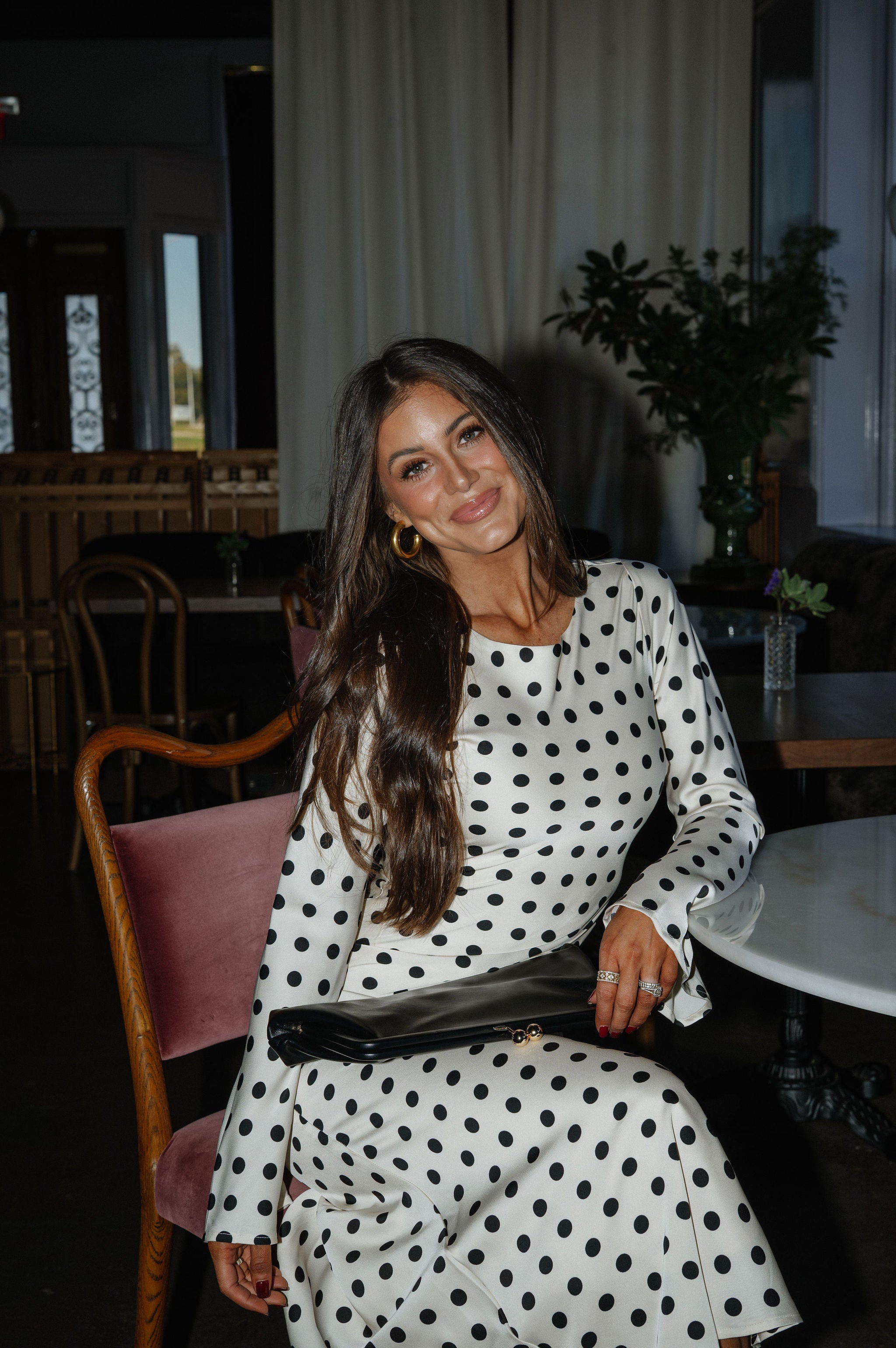 Polka Dot Maxi Dress-Ivory