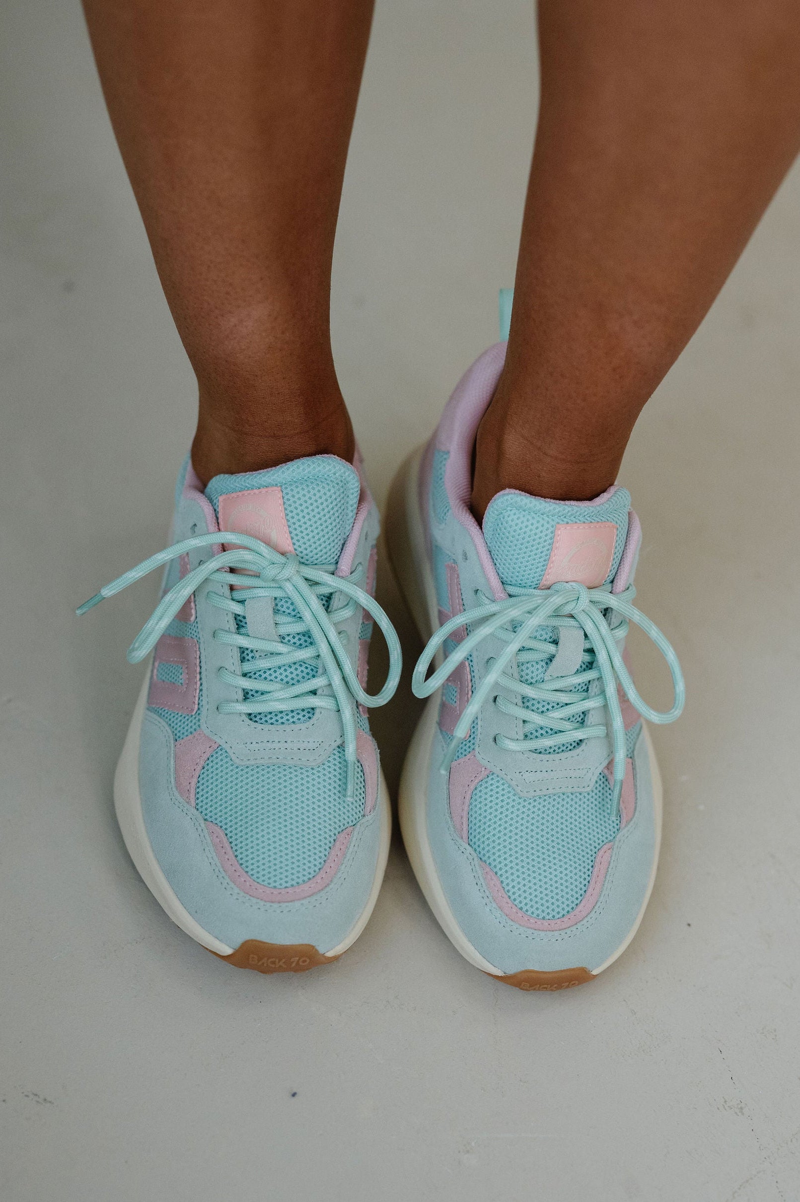 Back 70 Lightning Sneakers-Light Green/Pink