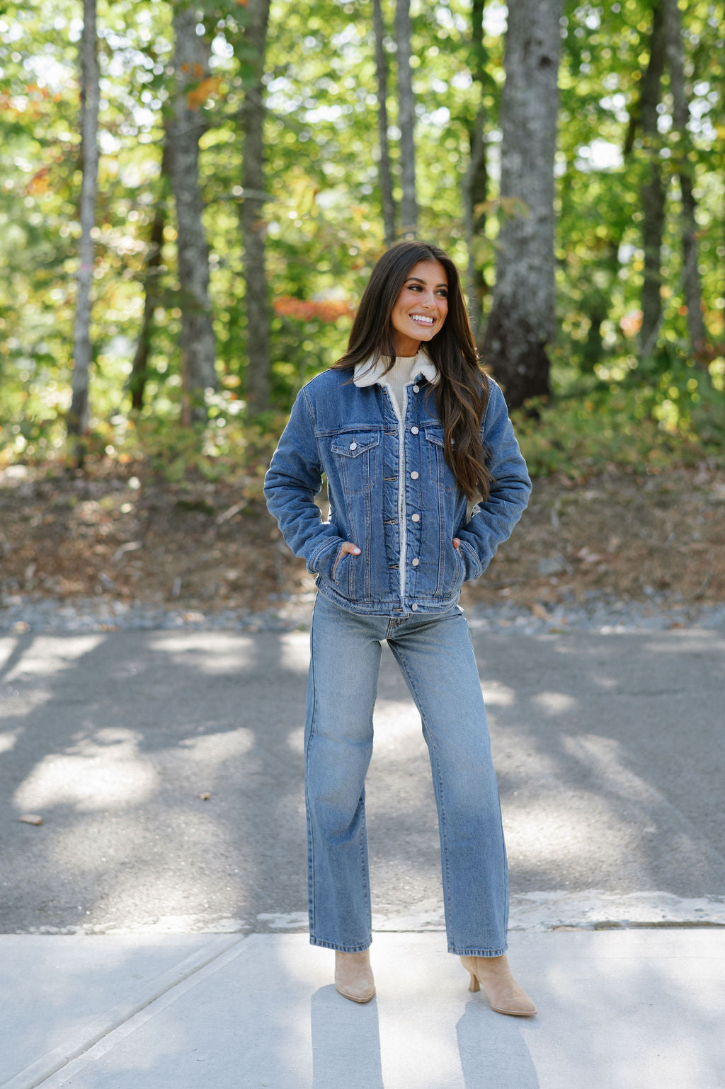 Sherpa Trucker Jacket-Medium Wash