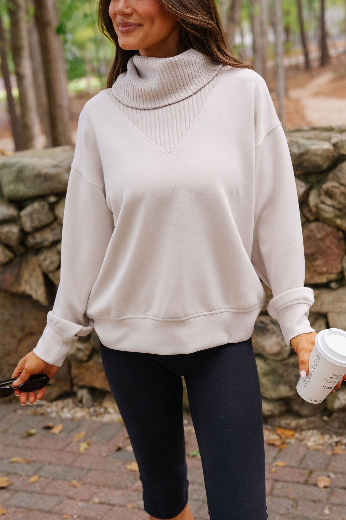 Avery Scuba Turtleneck-Mocha Cream