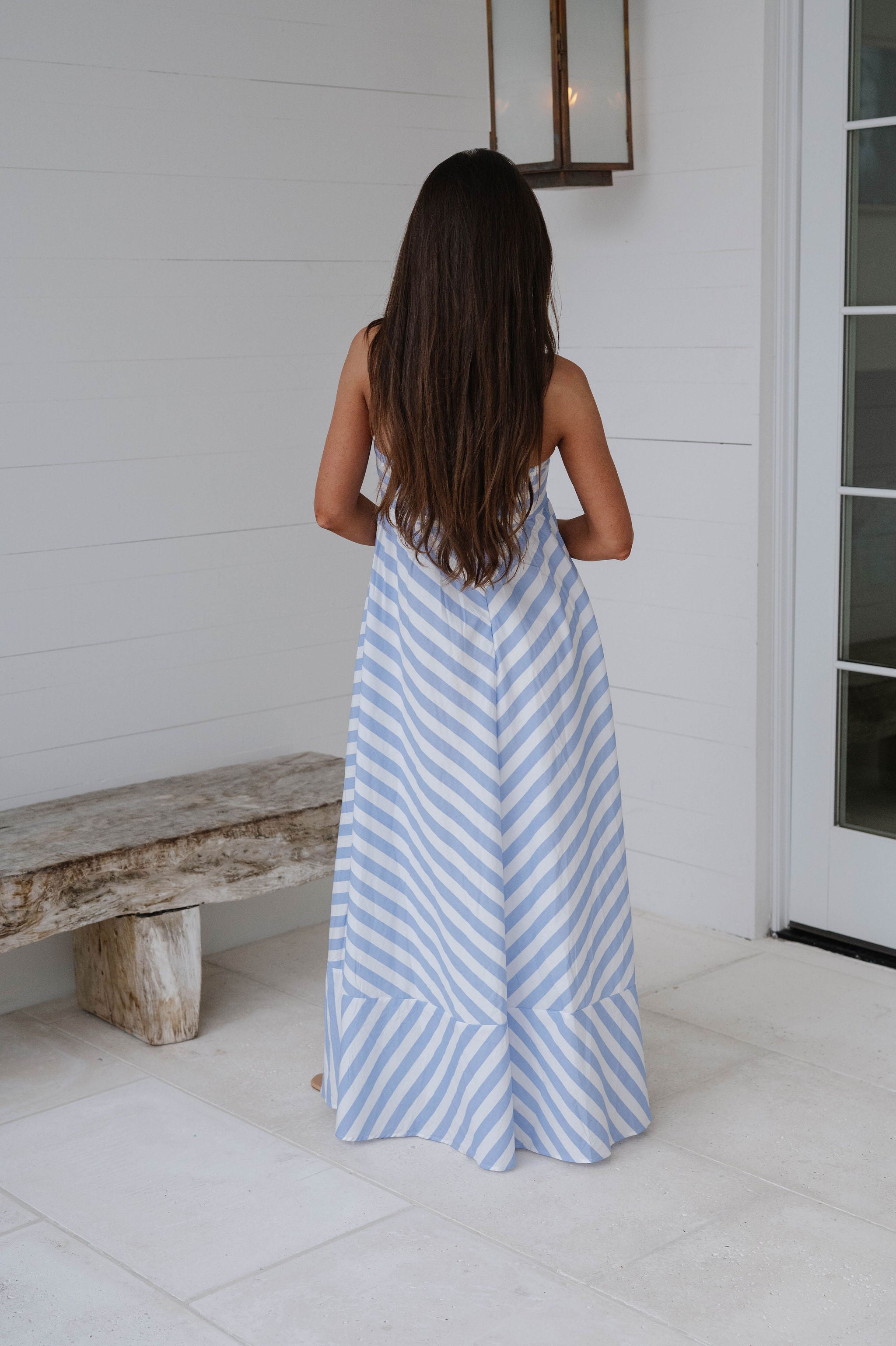 Rome Striped Maxi Dress-Blue