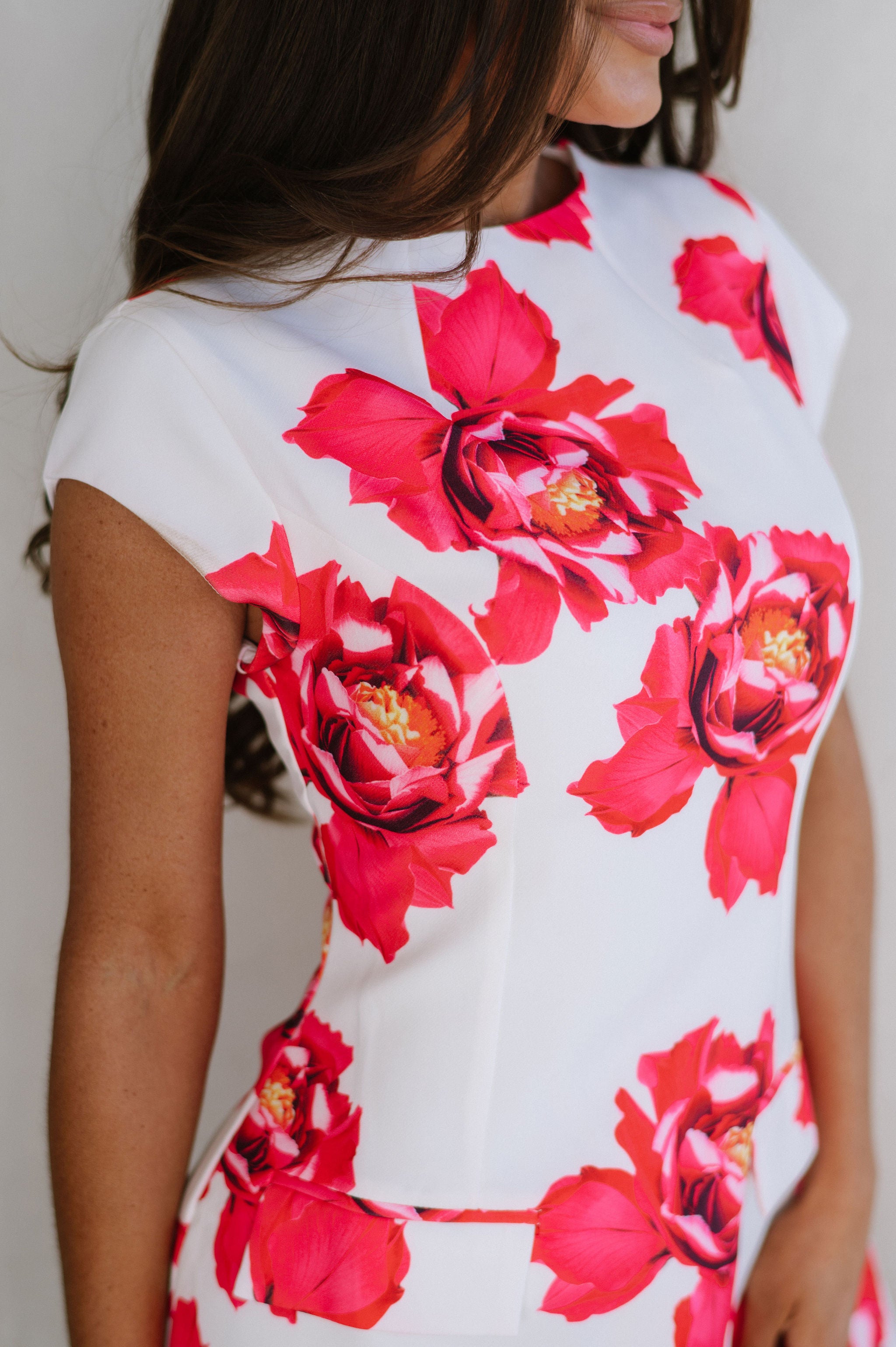 Aiden Floral Mini Dress-Red