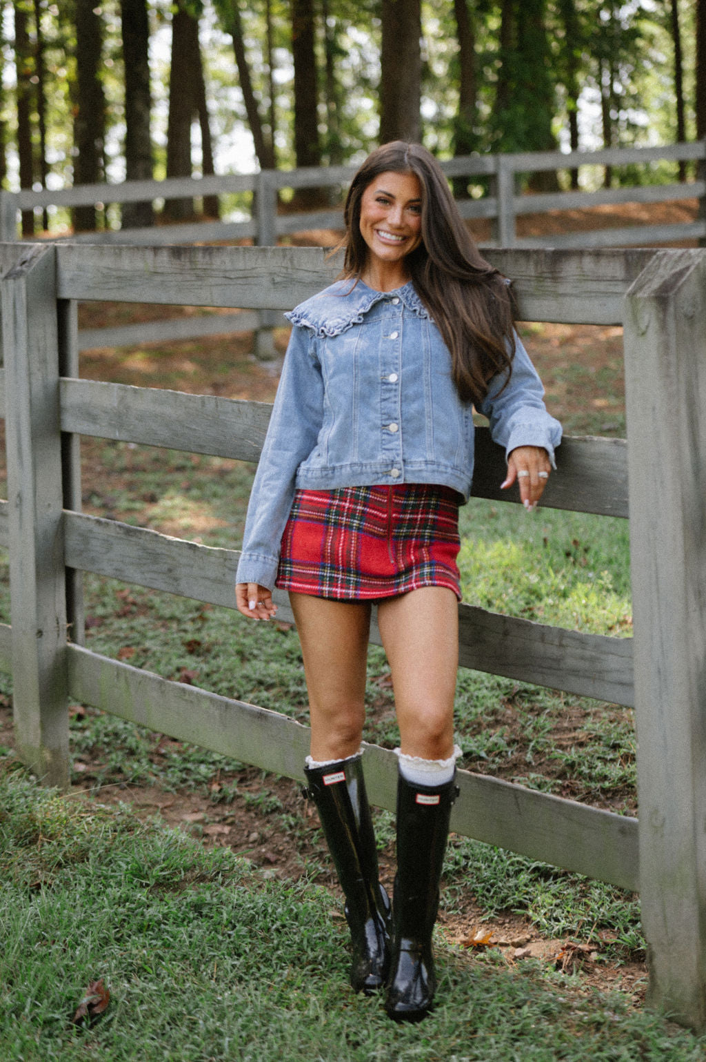 Ruffle Collar Denim Jacket