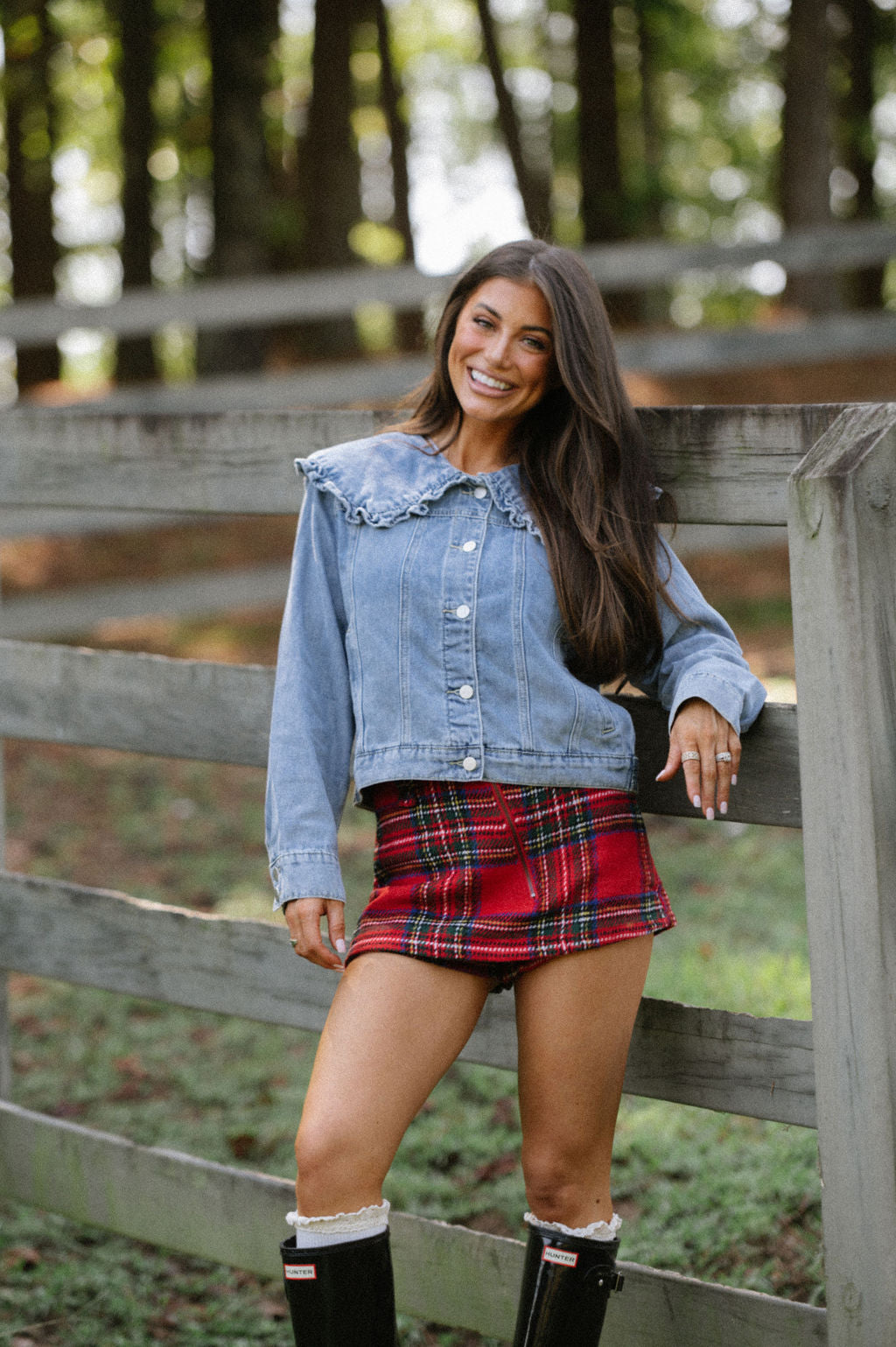 Plaid Mini Skort-Red