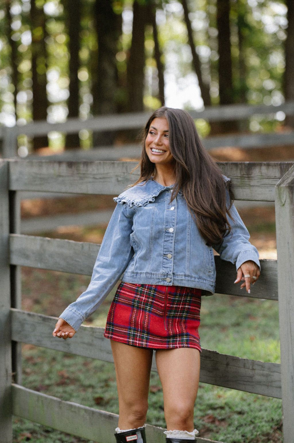 Plaid Mini Skort-Red