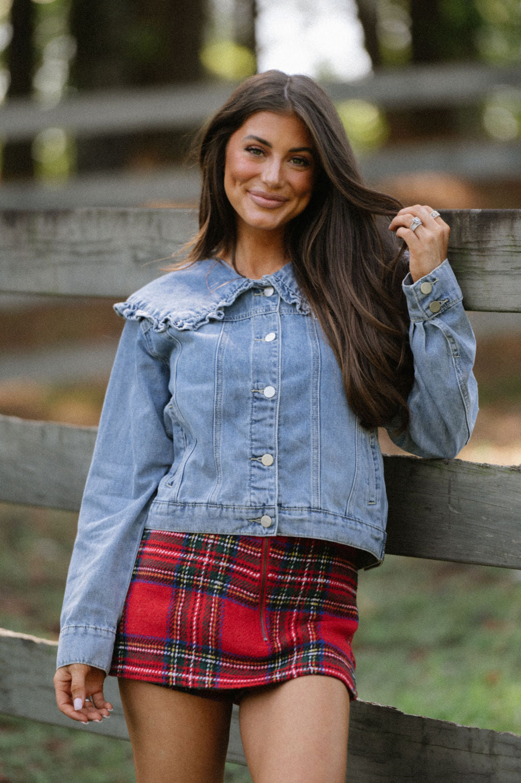 Plaid Mini Skort-Red