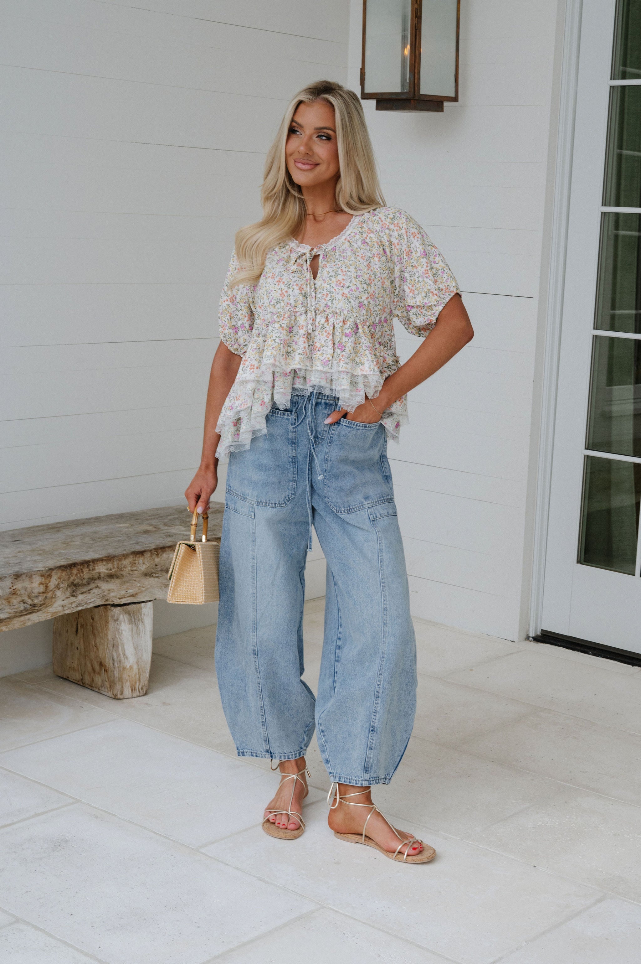 Holly Drawstring Barrel Jeans