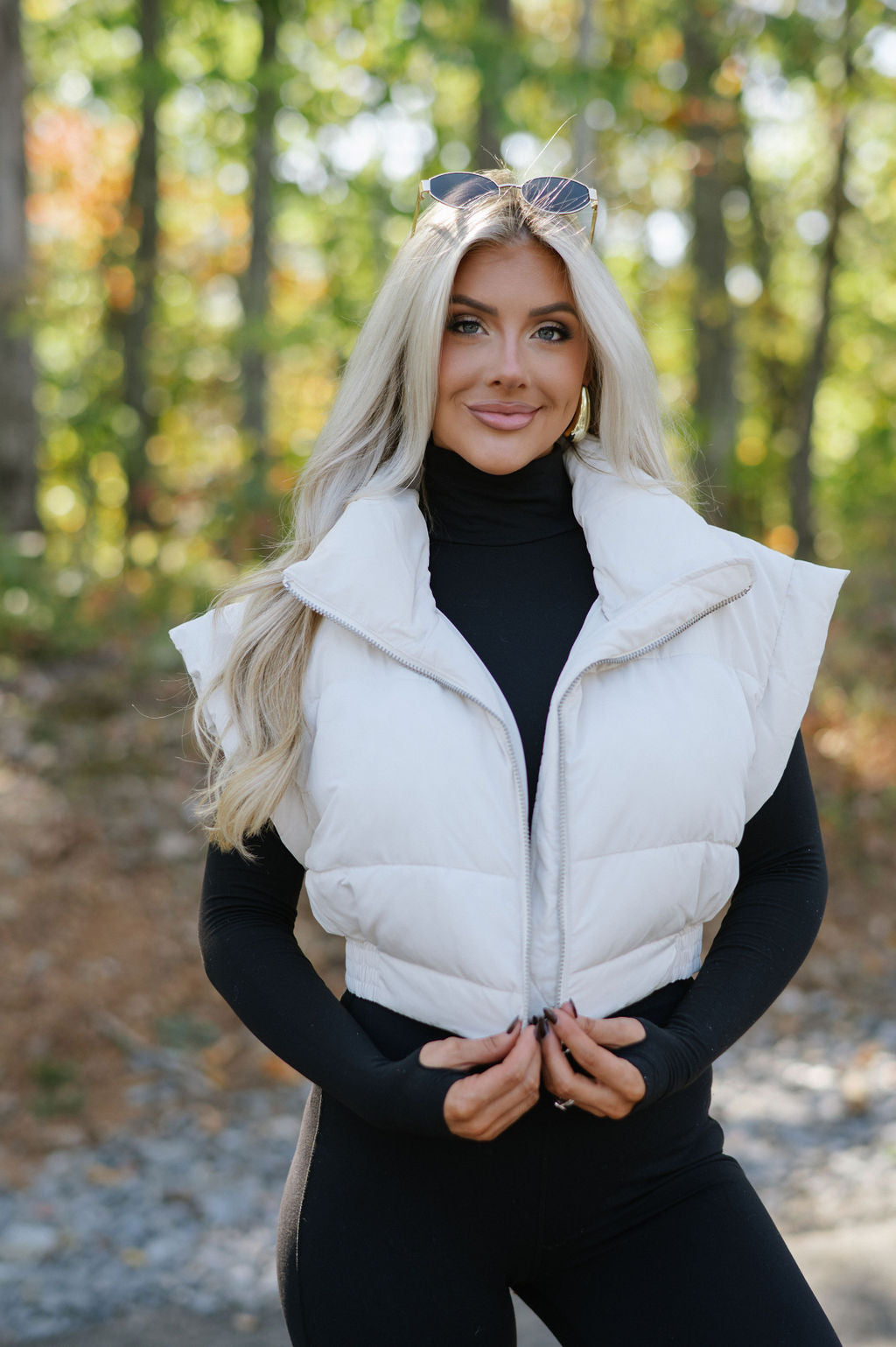 Meagan Puffer Vest-Cream