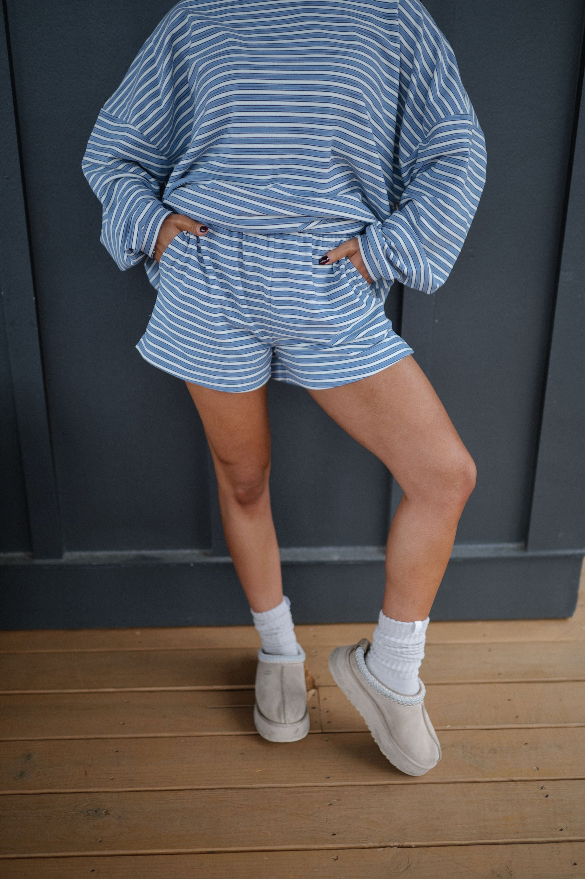 Kit Striped Shorts Set-Blue